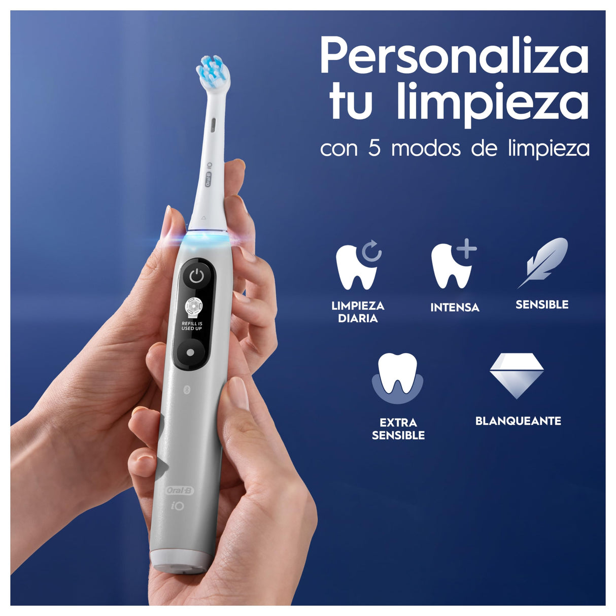 Oral-B iO 6 Cepillo de Dientes Eléctrico Gris Con Mango Recargable, 3 Cabezales y 1 Estuche de Viaje, 5 Modos De Cepillado Con Blanqueamiento Dental, Sensor De Presión, Diseñado por Braun