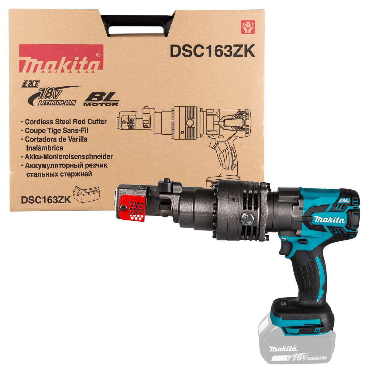 Makita DSC163ZK - Cortador de barras de refuerzo de acero sin escobillas LXT de iones de litio de 18 V, se envía en una funda de transporte, baterías y cargador no incluidos