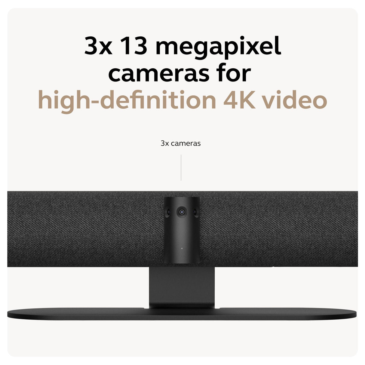 Jabra PanaCast 50 VBS - Salas preseleccionadas de Microsoft Teams - Android, visión panorámica 4K de 180°, Zoom Inteligente, Funciones de reunión, 4 potentes Altavoces, micrófonos con Panel táctil