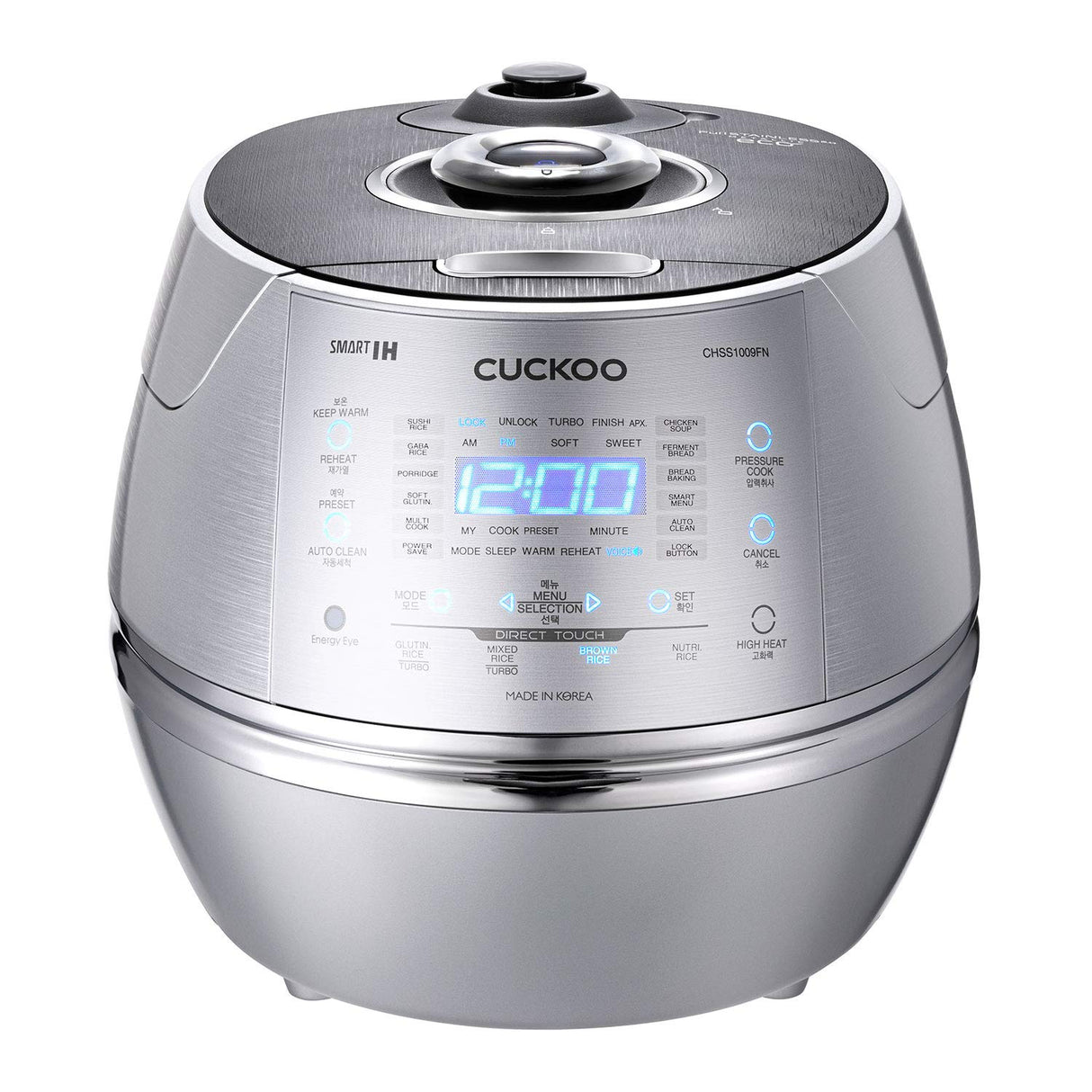 CUCKOO CRP-CHSS1009FN Arrocera a presión de vapor Rice Cooker 1,8 l 10 tazas | IH tecnología de calefacción por inducción | programable | arroz GABA | tecnología DSP | válvula de vapor de seguridad