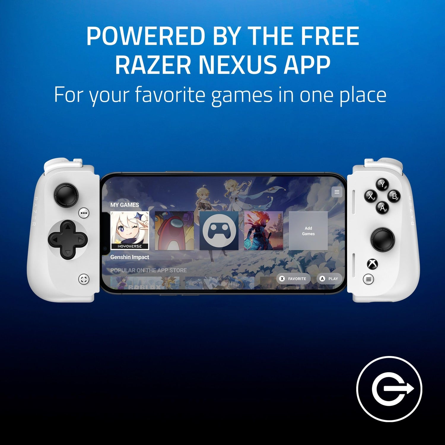 Razer Kishi V2 Mobile Gaming Controller Xbox Edition for iPhone: Console Quality Controls - Universal Fit - Stream PC & Xbox Games - Low Latency - Free Nexus App - 1 Month Xbox Game Pass Incl. - White