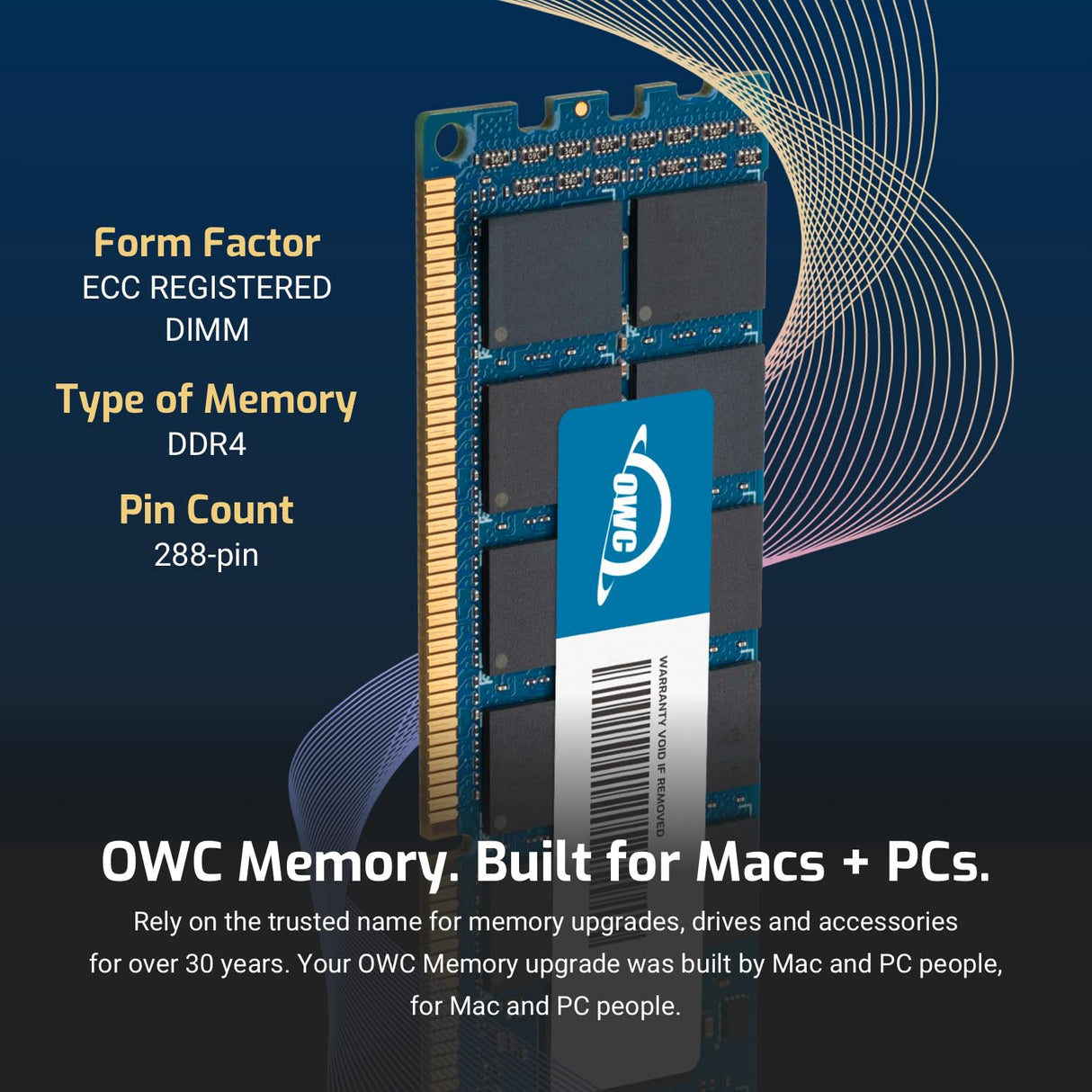 OWC - 128GB OWC Kit de actualización de Memoria - 8 x 16GB PC23400 DDR4 ECC-R 2933MHz RDIMMs para Mac Pro 2019