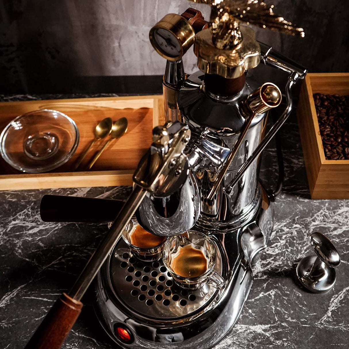 La Pavoni LPLEXP01EU, Maquina de espresso Expo 2015, Chrome/or