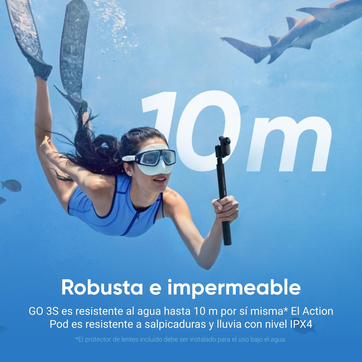 Insta360 GO 3S Negro (128GB) - Cámara Vlogging 4K, POV Manos Libres, Móntala Donde Quieras, Estabilización, 140 Min de batería, Impermeable 10 M, Edición IA, Apple Find My, Vlog, Viajes, Exteriores