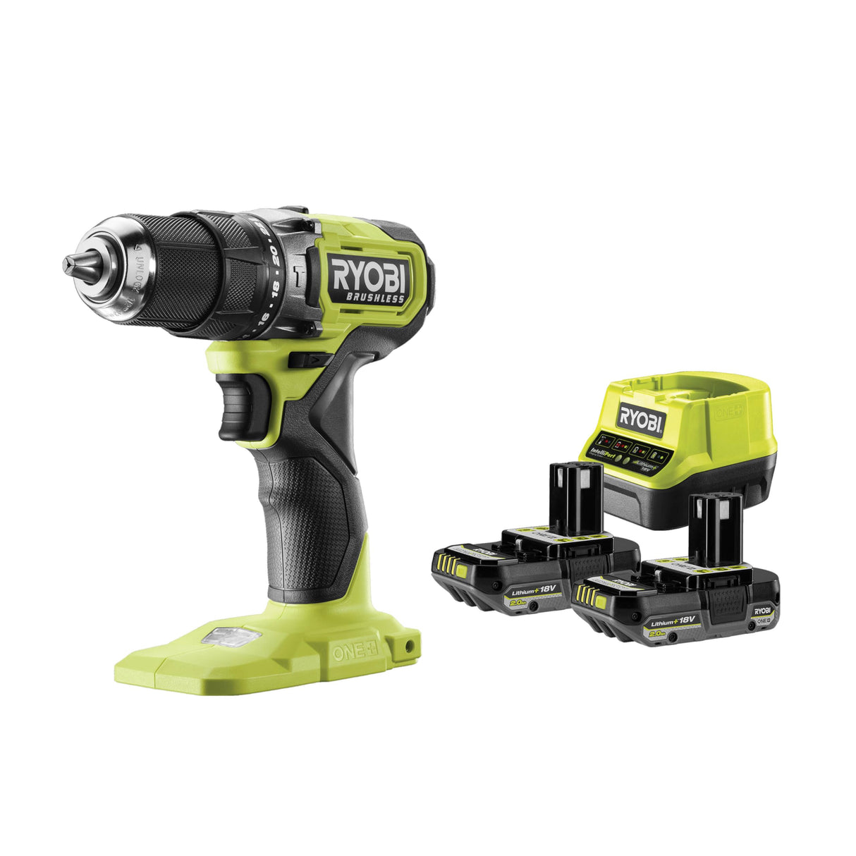 Taladro Ryobi 18v RPD18bL1-2C20S con 2 pilas 2ah y cargador rápido