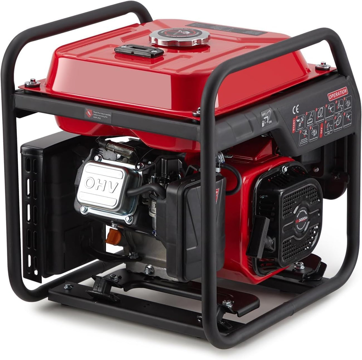 Generador de 4000 W de frecuencia variable, generador de gasolina, extremadamente silencioso, USB, enchufe impermeable, portátil, adecuado para exteriores, camping, autocaravana, emergencia