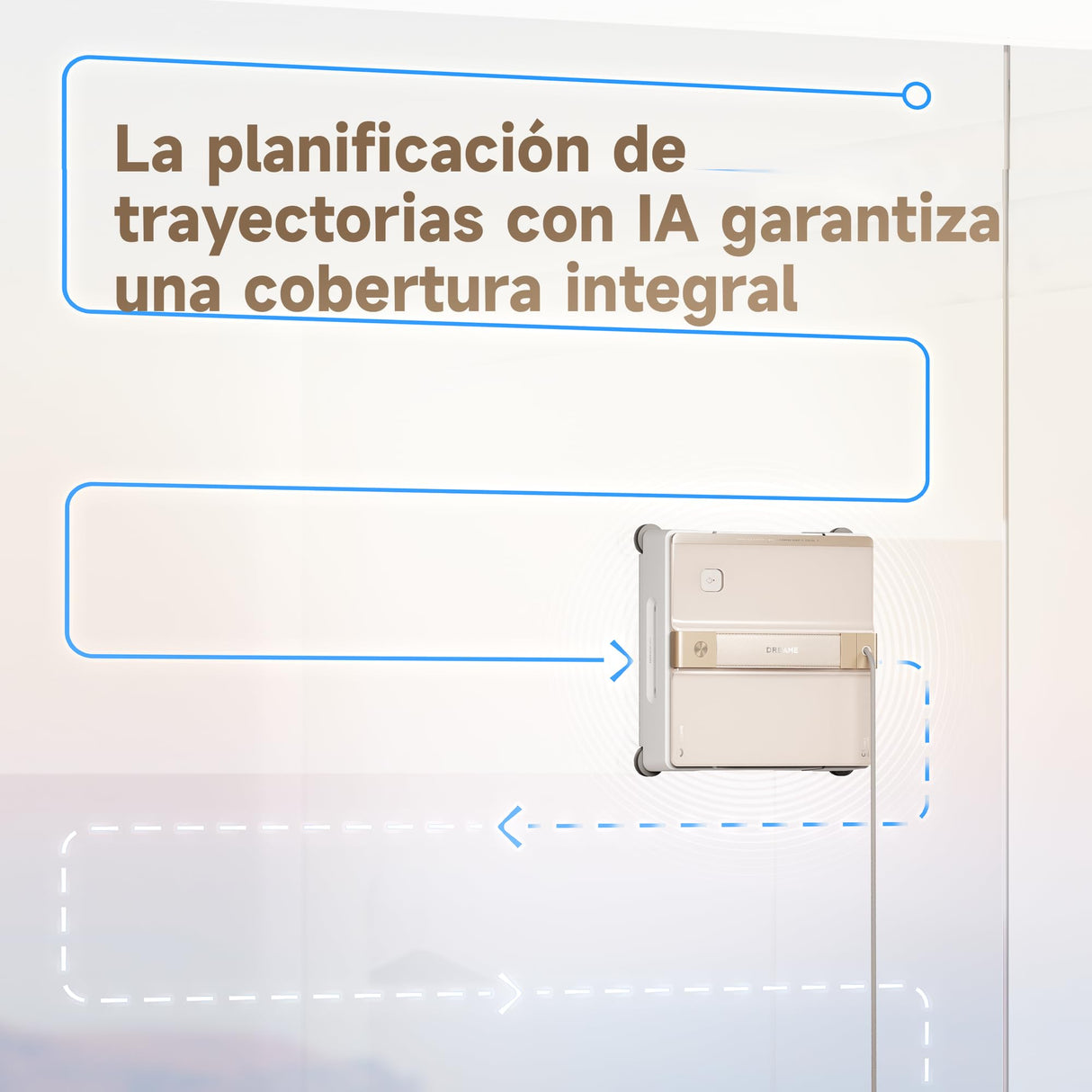 DREAME C1 Station S Kit Robot Limpiacristales, Protección Integral,Estación Portátil, Gestión Automática del Cable, Tecnología CornerClean, Planificación de Trayectoria con Cobertura Integral
