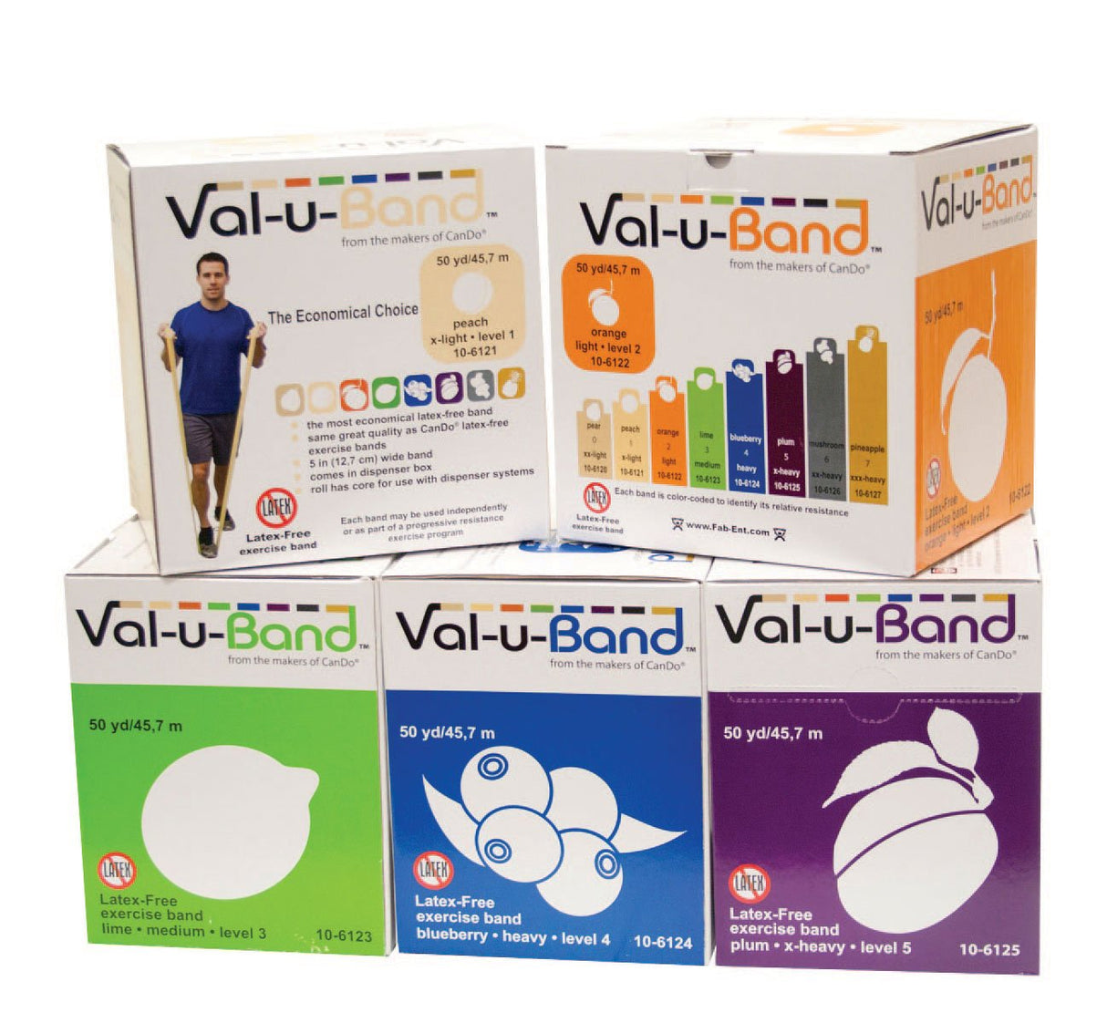 Val-u-Band W72011 Val, U, Banda de Ejercicio, S/Látex 45M, Set 5 Colores
