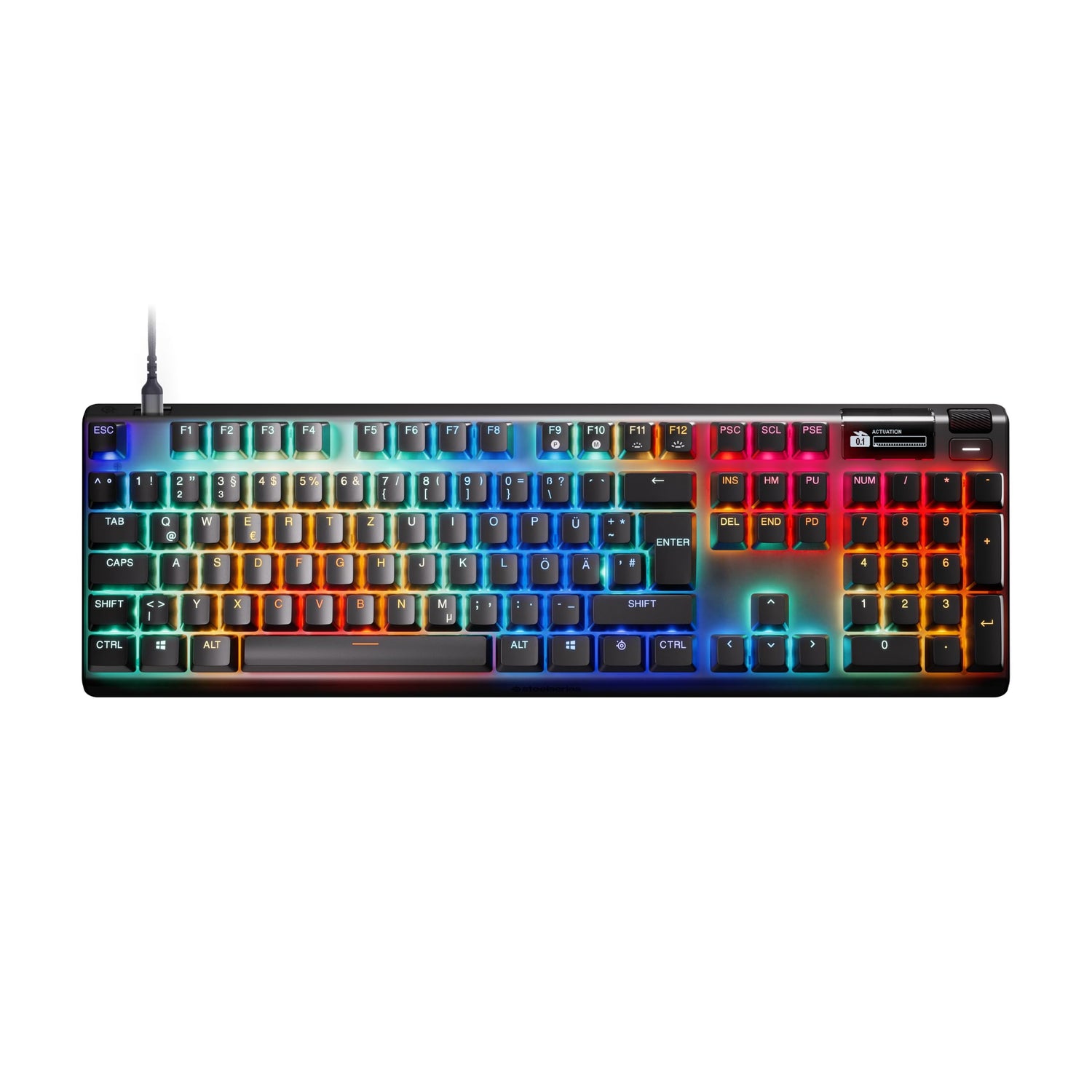 SteelSeries Apex Pro Gen 3 - Teclado Gaming HyperMagnetic - Interruptores OmniPoint 3.0 - Accionamiento Ajustable - Rapid Trigger - Preajustes - Modo protección - Rapid Tap - USB-C - DE Layout QWERTZ