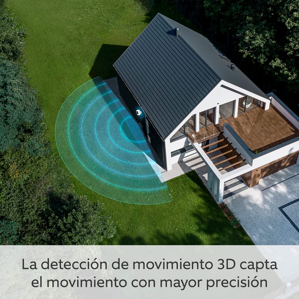 Ring cámara Pro con luces cableada (Spotlight Cam Pro Wired) | Cámara de seguridad exterior con vídeo 2K, Ring Vision, detección de movimiento 3D y luces LED | 30 días de prueba gratuita de Ring Home
