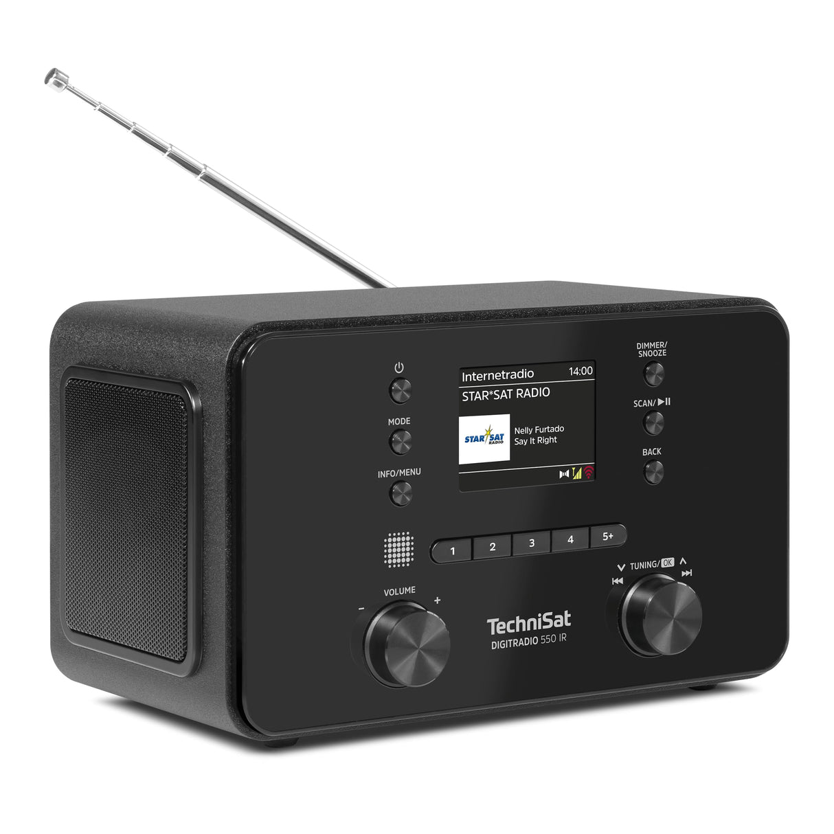 TechniSat DIGITRADIO 550 IR - Radio estéreo por Internet (Dab+, FM, WLAN, Bluetooth, Control por App, Despertador), Negro