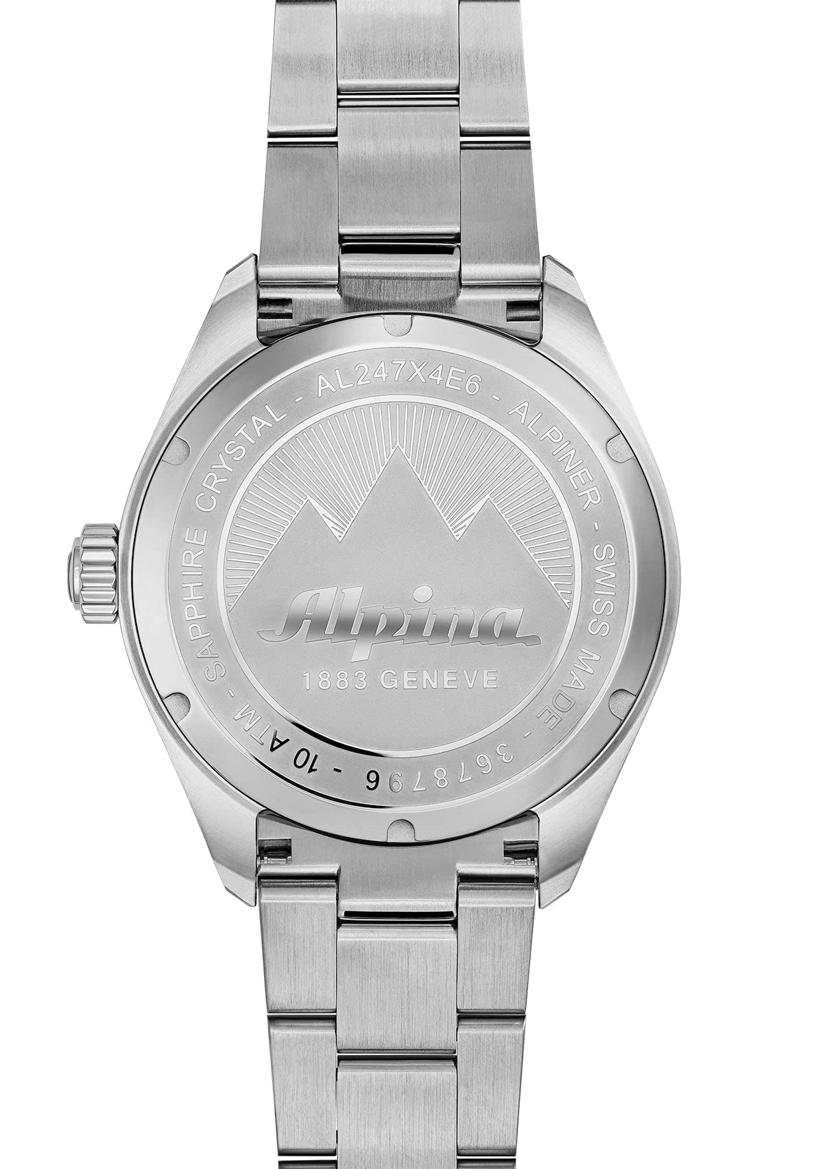 Alpina Reloj Analógico para Hombres de Cuarzo Suizo con Correa en Acero Inoxidable AL-247GB4E6B