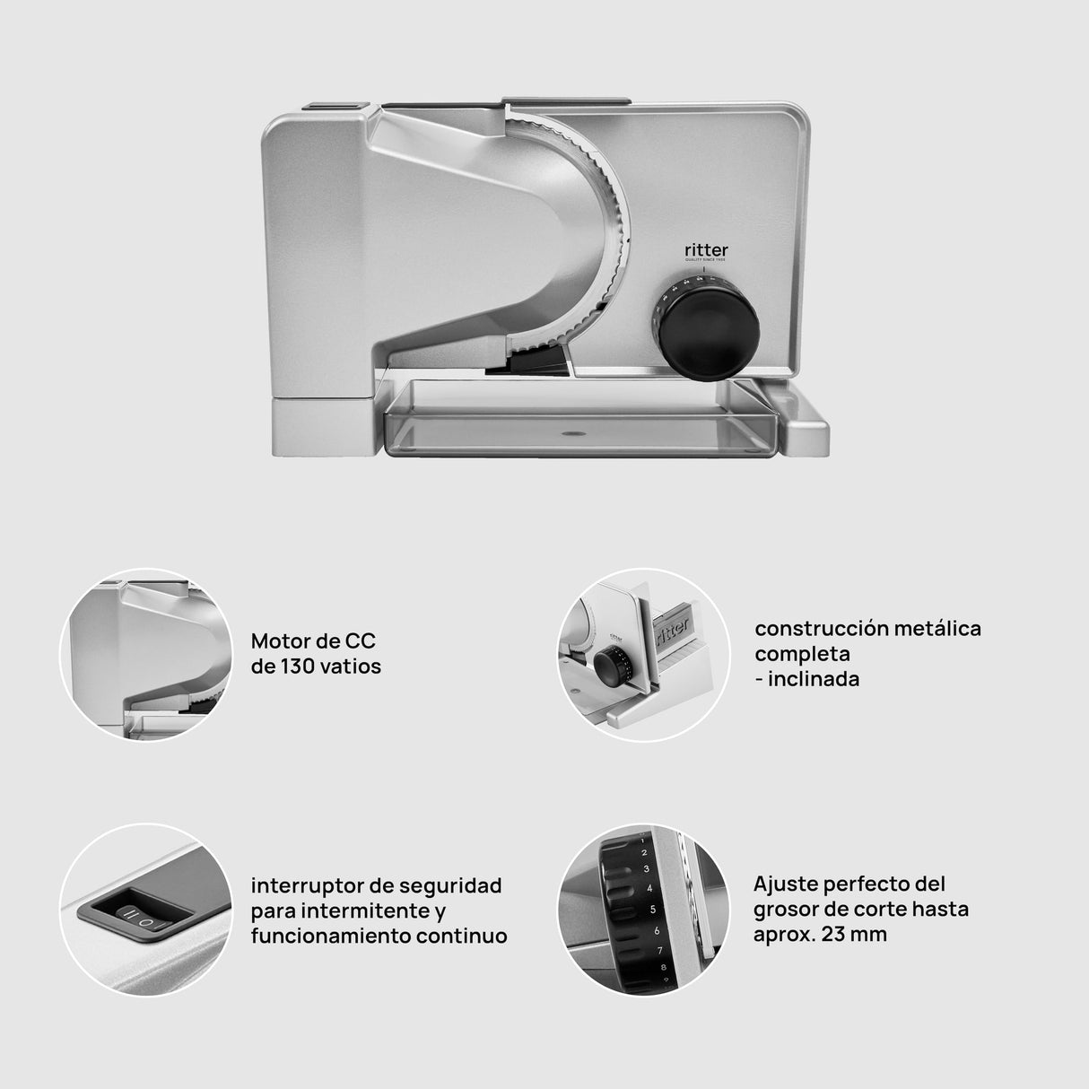 ritter serano 5, Cortadora de Alimentos Eléctrica y Rebanadora de Pan de Metal Macizo