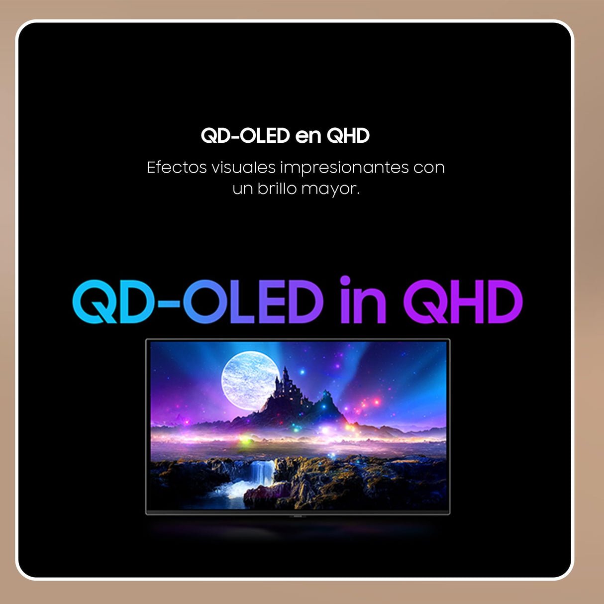 SAMSUNG LS27FG604SUXEN - Monitor Gaming 27'' QD-OLED En QHD, 2560x1440, 16:9, 1,000,000:1, 500Hz, 0.03MS (GTG), VESA DisplayHDR True Black 500, Negro