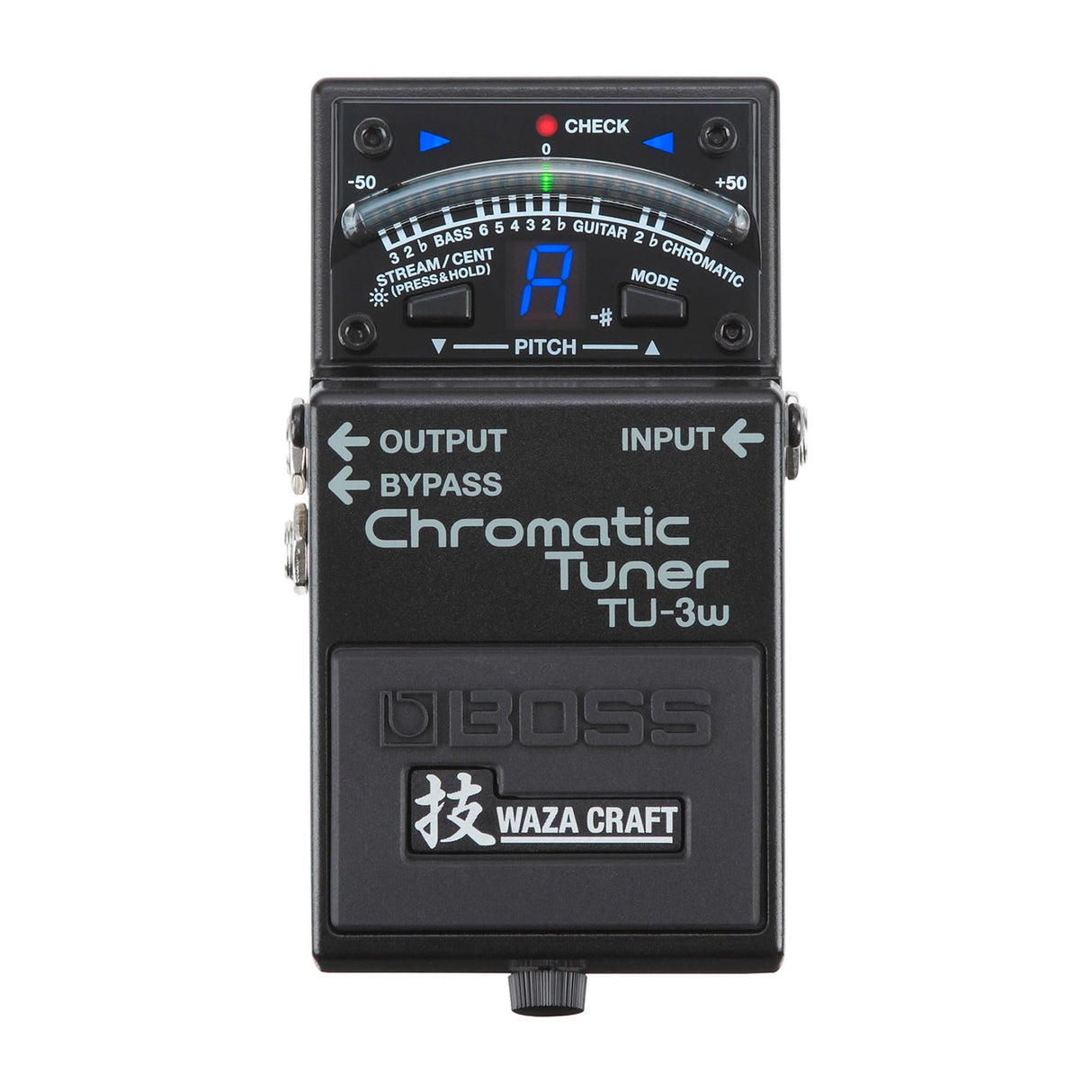 Afinador de suelo cromático BOSS TU-3W con innovación y técnica Waza | Excelente afinador de pedalera para guitarra y bajo | Circuito rediseñado con bypass con buffer o true seleccionable