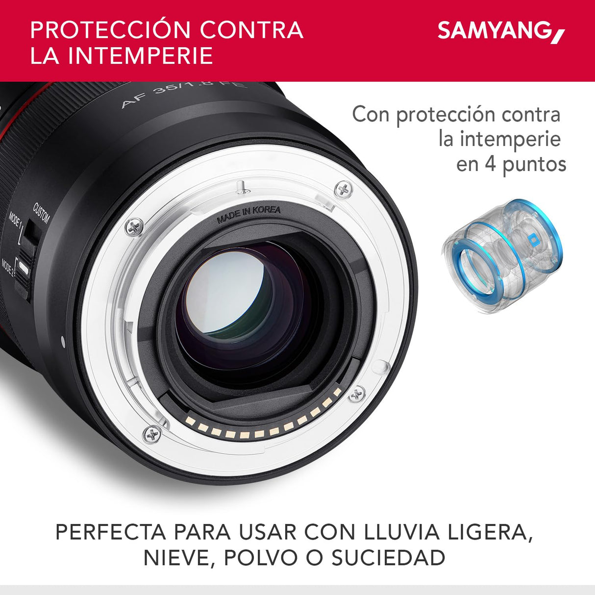 Samyang AF 35 mm F1,8 FE + estación de Lente para Sony E-Mount Full Format & APS-C I Ultra Ligero Gran Angular con Enfoque automático rápido I Distancia Focal Fija para Sony Alpha A7C, A7 III, A6100,