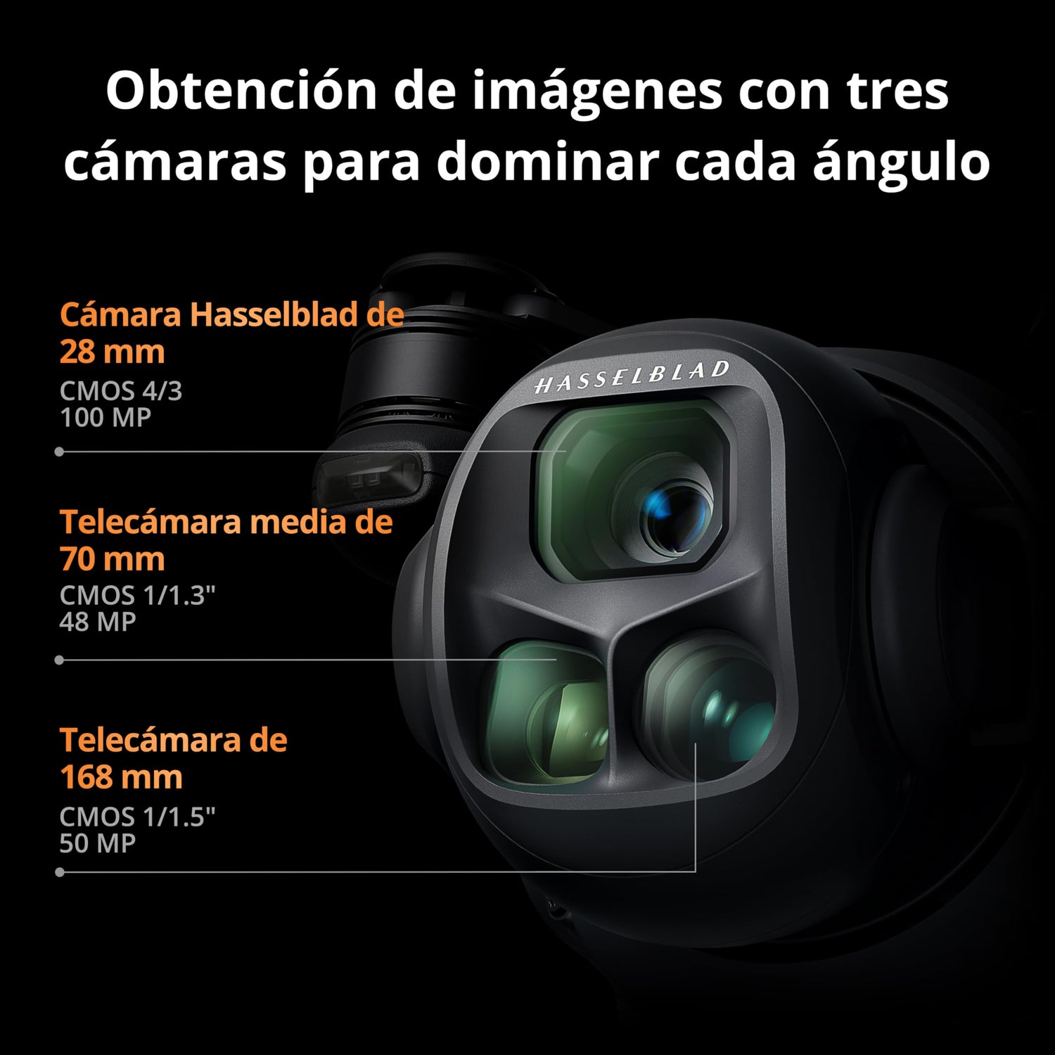 Pack para Creadores DJI Mavic 4 Pro 512 GB con DJI RC Pro 2, dron tricámara insignia con cámara Hasselblad de 100 MP y sensor CMOS 4/3, 51 min de tiempo de vuelo, tres baterías, centro de carga