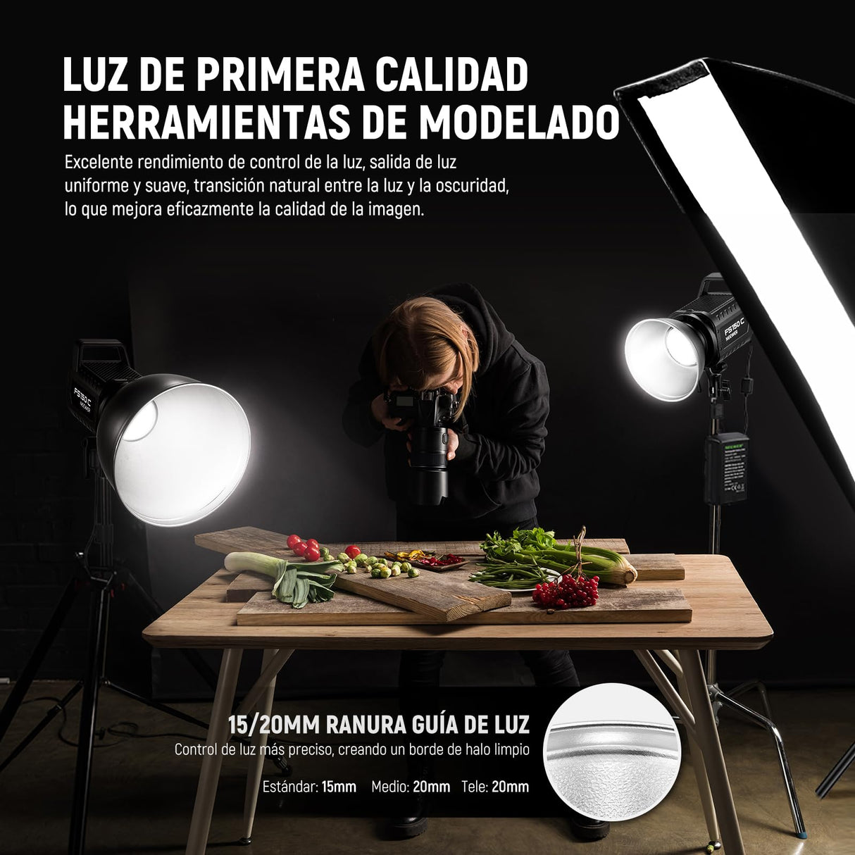 NEEWER 7" Estándar/10 Mediano/11 Profundo Enfoque Reflector Set, 55°/65°/45° Pantalla Lámpara Difusora Reflectora Bowens Montaje Compatible con Godox Compatible con Aputure NEEWER Flash Strobe, FR18