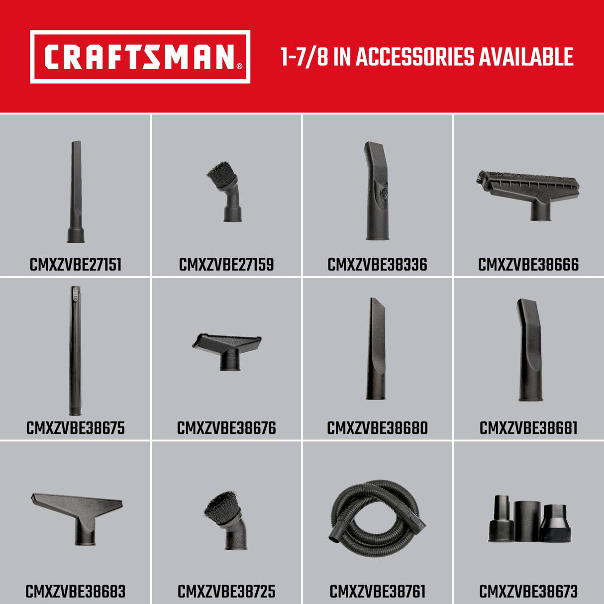 CRAFTSMAN CMXEVBE18690 Aspiradora portátil de Uso General con Cepillo para Polvo de Polvo y Accesorios, Color Rojo