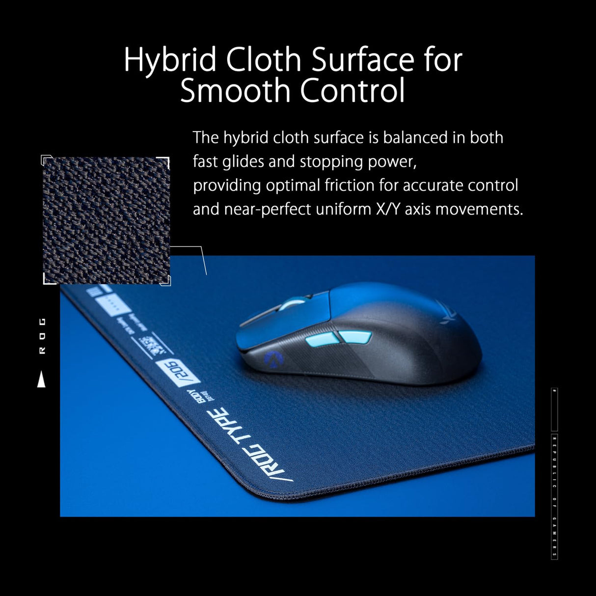 ASUS ROG Hone Ace XXL - Alfombrilla de ratón para Gaming Extragrande (Base de Goma Suave y Antideslizante, Superficie de Tela híbrida Que Ofrece consistencia y Control, repele Agua, Aceite y Polvo)