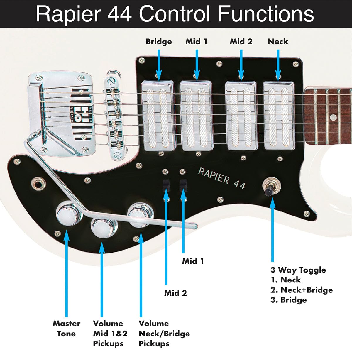 RAPIER 44 ELECTRIC GUITAR - ARCTC WHITE
