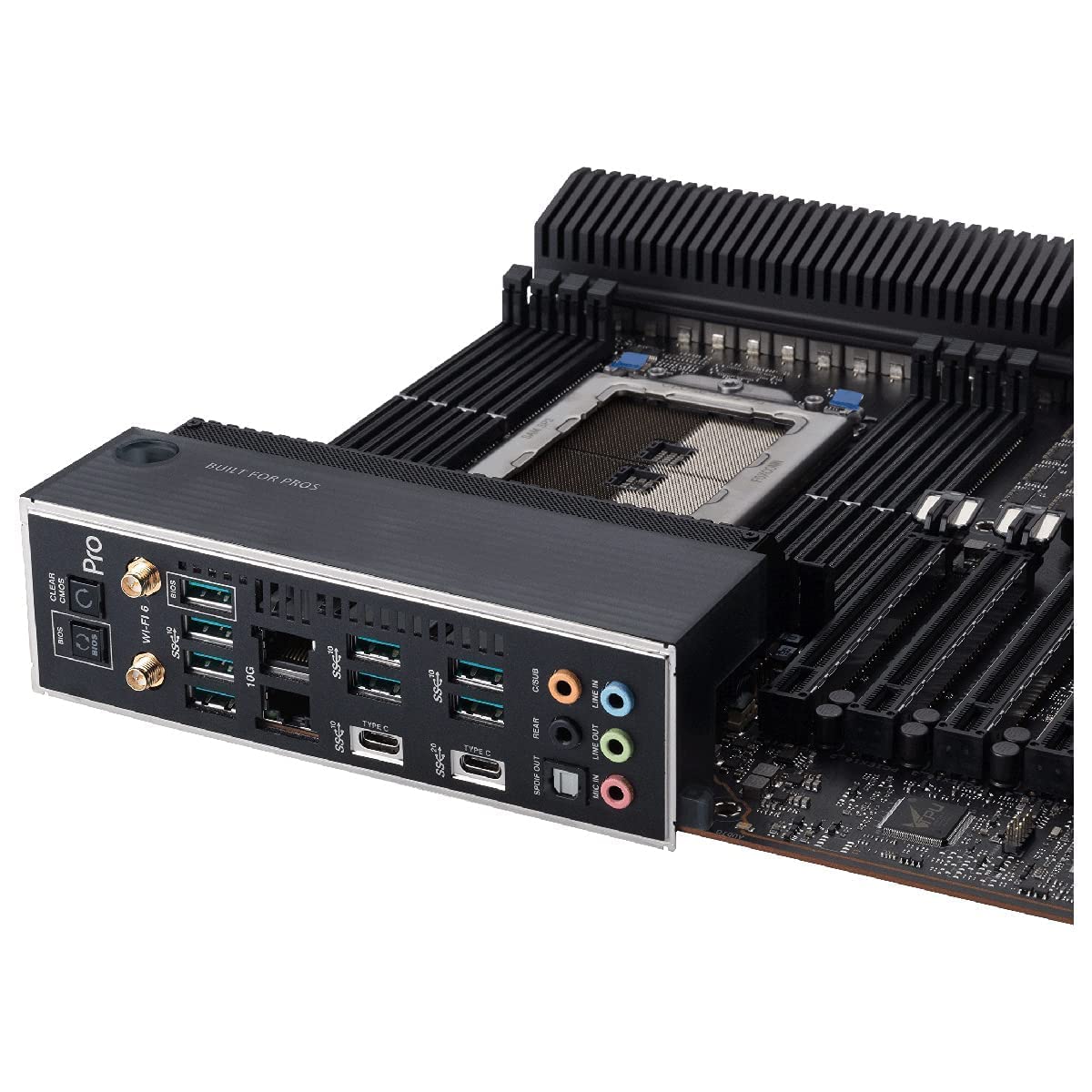 ASUS Pro WS WRX80E-SAGE SE WiFi - Placa Base ATX Workstation (AMD WRX80 Ryzen Threadripper Pro, Dos LAN 10 G, Siete PCIe 4.0 x16, Tres M.2 PCIe 4.0, ASMB9-iKVM, Dos U.2, 16 etapas de alimentación)