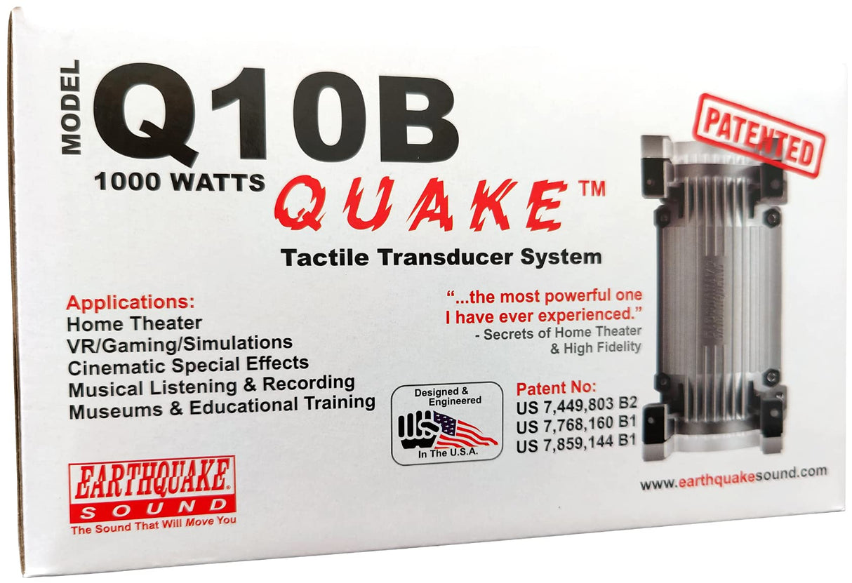 EARTHQUAKE Sound Transductor táctil Q10B de 1000 vatios para Cine en casa y Jugadores, Soporte multimontaje/+ (8 ohmios), Plata