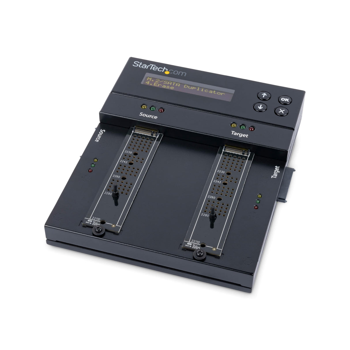 StarTech.com Clonador y Borrador Autónomo de Unidades de Almacenamiento SATA M.2 - NVMe M.2 - Duplicador Copiador Externo Offline de HDD SSD M.2 PCIe AHCI/NVMe, SATA M.2 - 2,5/3,5 TAA (SM2DUPE11)