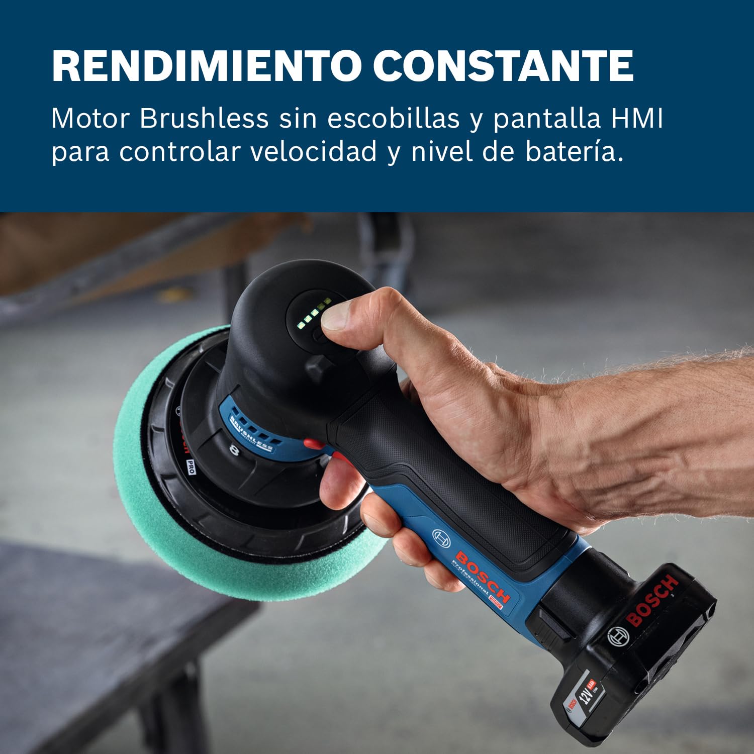 Bosch Professional 12V System pulidora a batería GPX 12V-125 (incl. herramienta con plato de caucho montado con cierre por contacto de 125 mm, plato de espuma de corte y pulido de 125 mm)