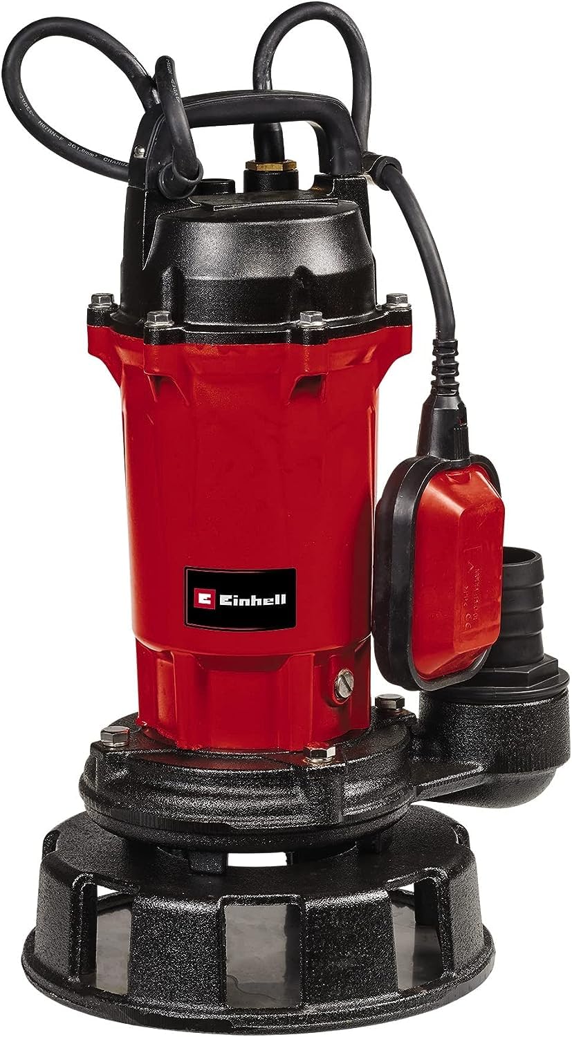 Einhell Bomba de aguas sucias GE-DP 900 Cut (900 W, caudal 16000 l/h, altura de transporte máx. 11,5 m, cuerpos extraño máx. Ø 35 mm, profundidad de inmersión 7 m, sistema de corte integrado)