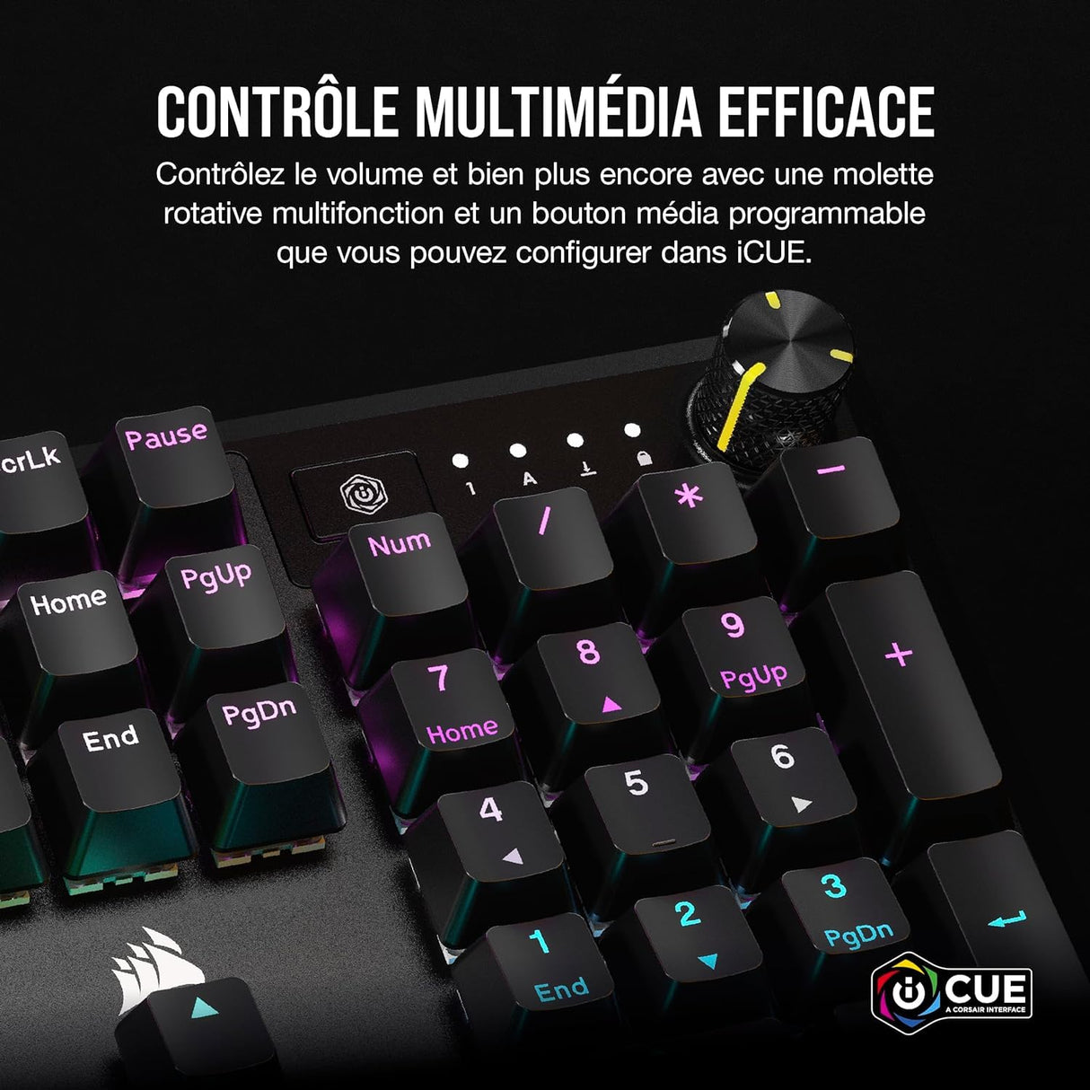 Corsair K70 Core RGB Teclado mecánico de Juego con reposamuñecas - Teclas lineales prelubricadas MLX Red - Amortiguación del Sonido - Compatible con iCUE - AZERTY FR Layout - Negro