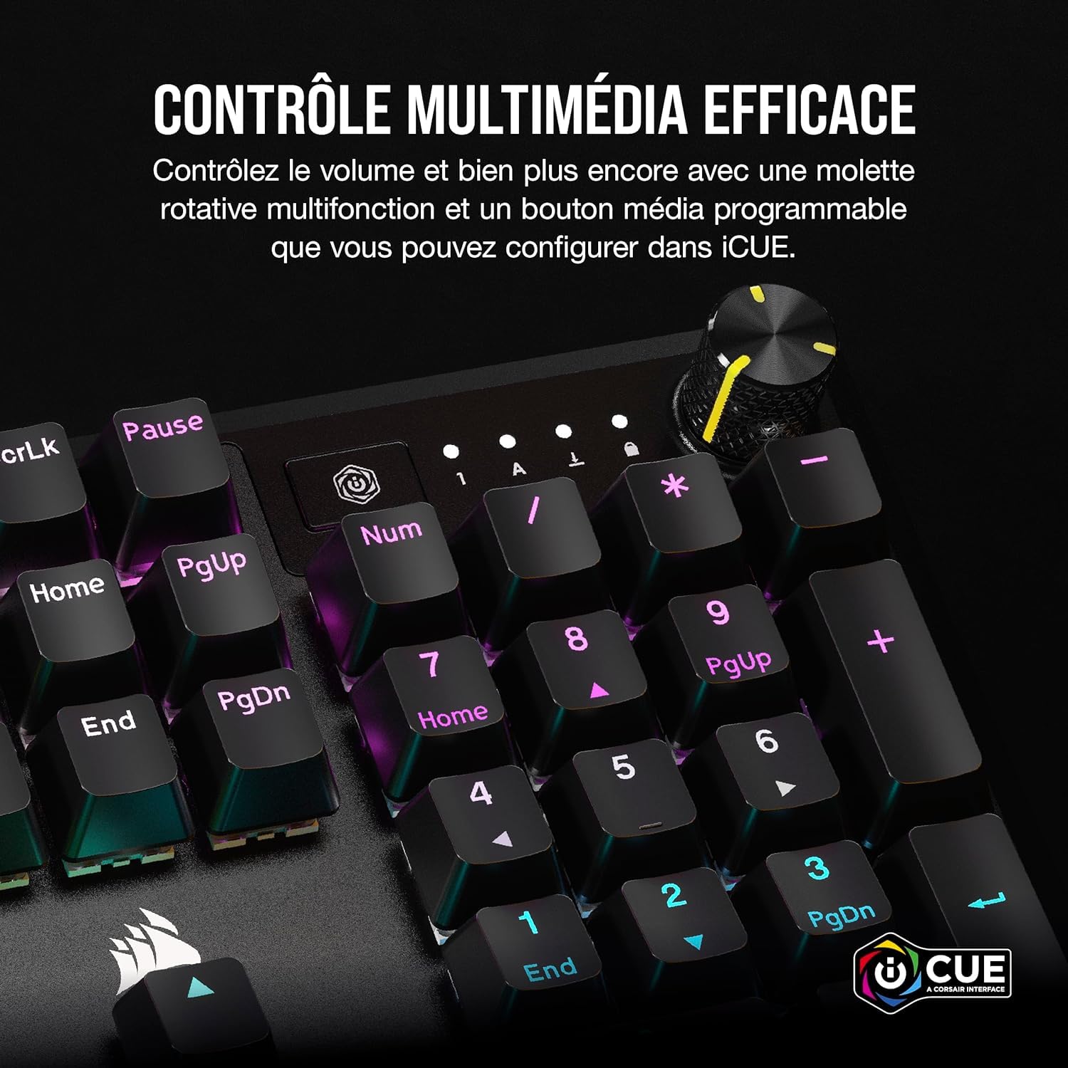 Corsair K70 Core RGB Teclado mecánico de Juego con reposamuñecas - Teclas lineales prelubricadas MLX Red - Amortiguación del Sonido - Compatible con iCUE - AZERTY FR Layout - Negro