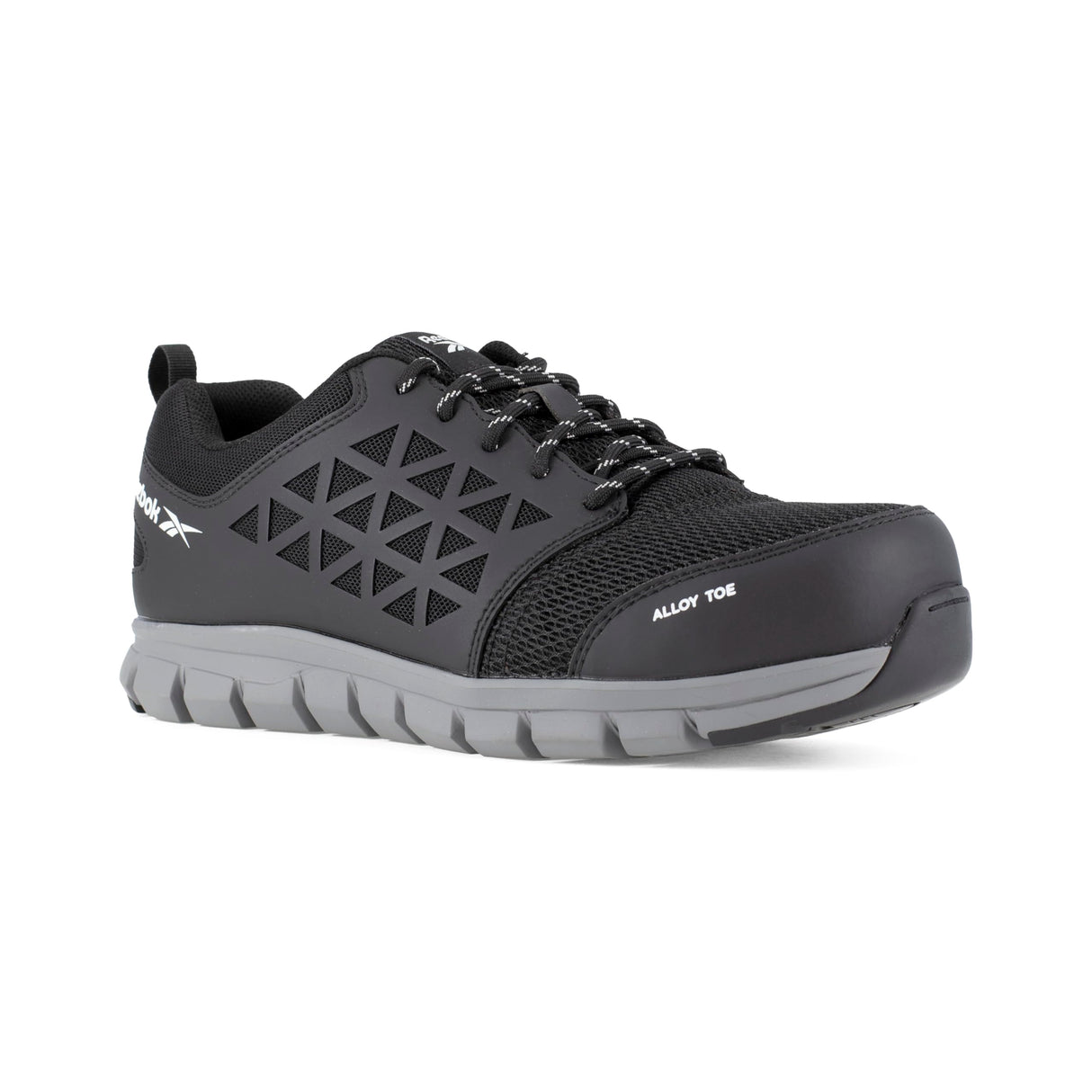 Reebok Work ib1031 S1P 40 Excel luz Athletic zapatillas de seguridad zapatos, punta de aluminio, parte superior y 3d de fibra de micro malla, tamaño 40, negro/gris