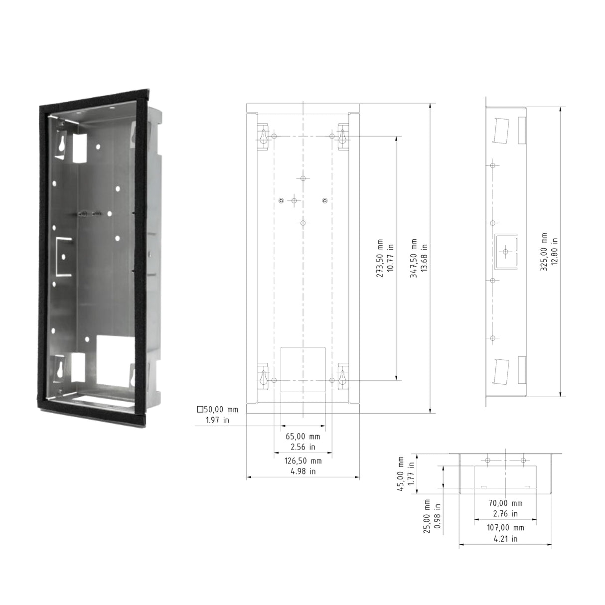 EKEY D2101FV Intercomunicador con solución de Acceso biométrico para Montaje Empotrado, Acero Inoxidable V4a