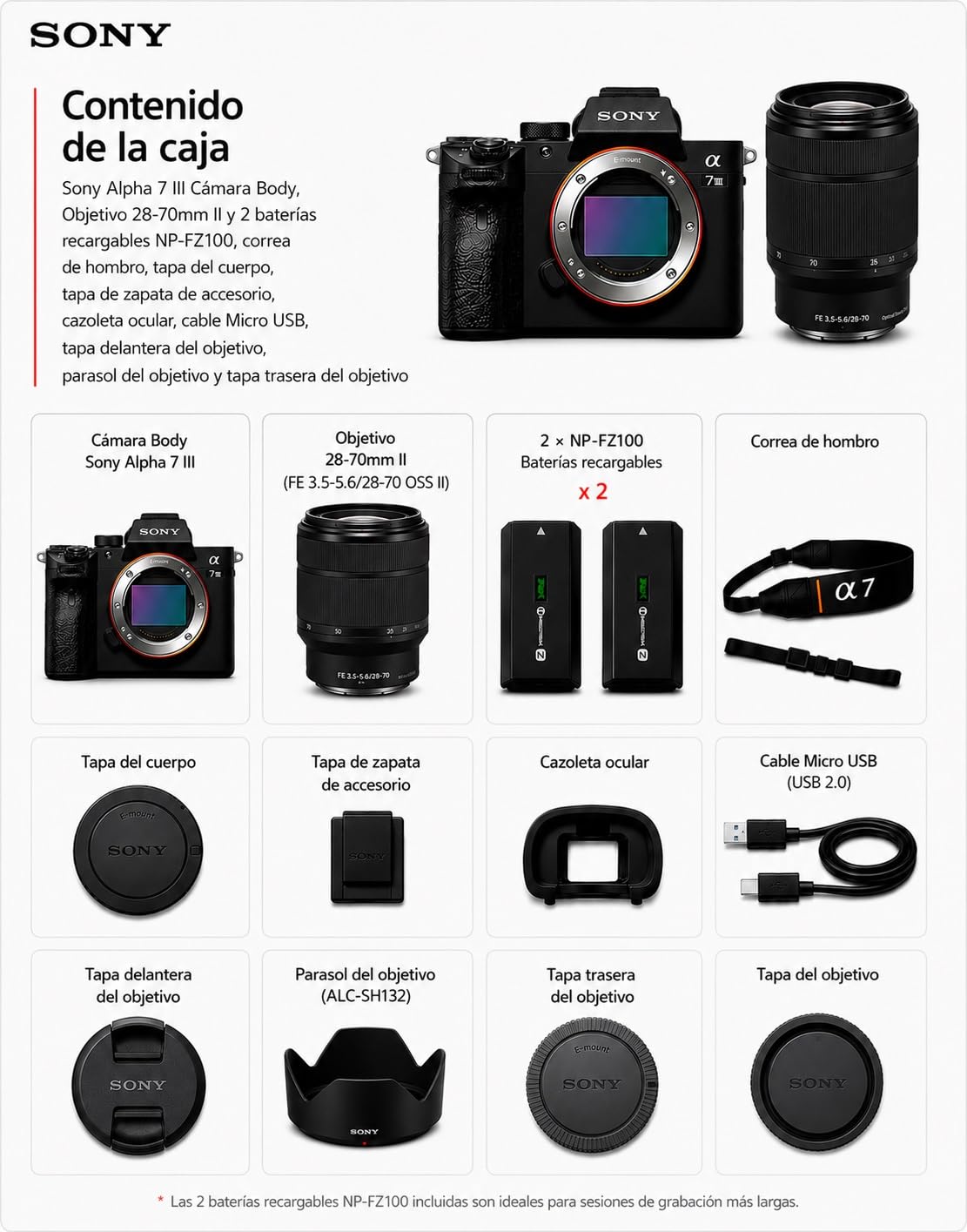 Sony Alpha 7 III cámara mirrorless (Full-Frame) con Objetivo 28-70mm,24.2MP