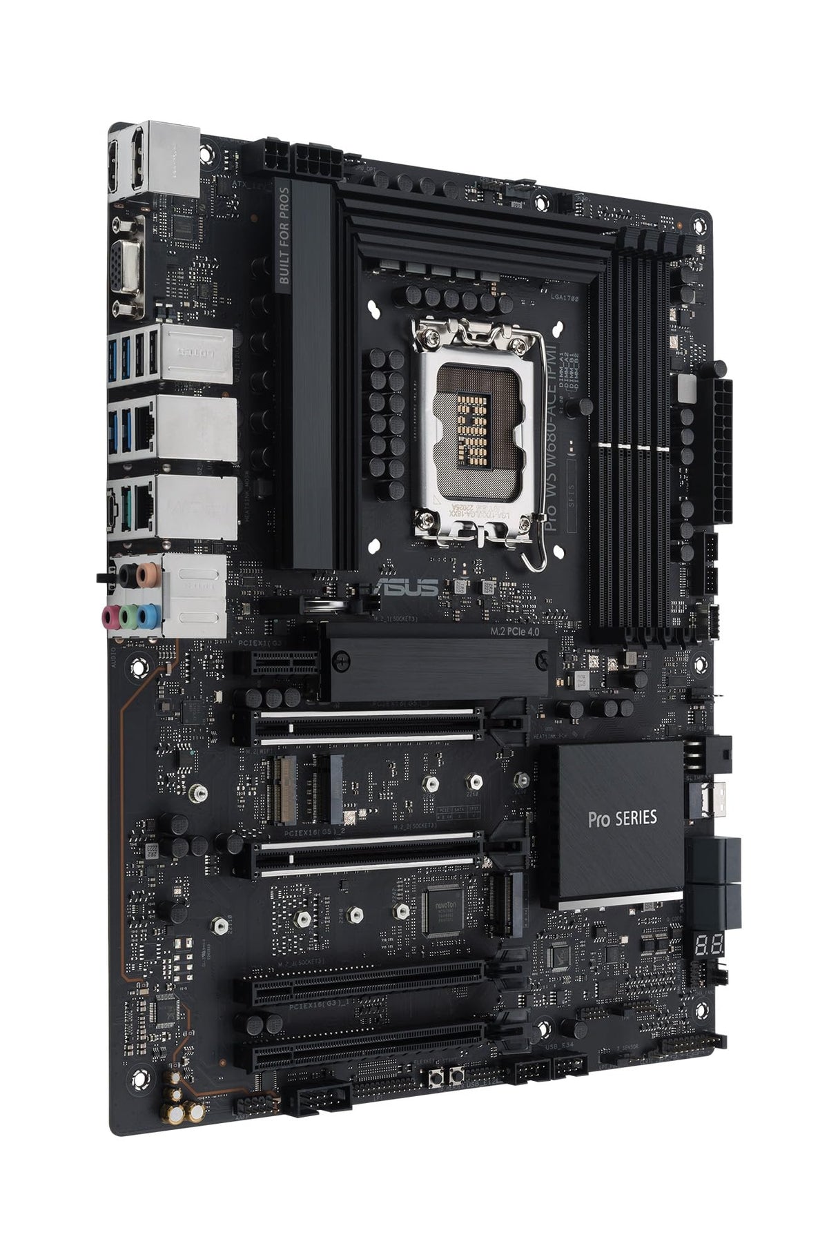 ASUS Pro WS W680-ACE IPMI Placa Base Intel W680 LGA 1700 ATX, PCIe 5.0, DDR5, 2 Intel 2,5 GB Ethernet, 3 Ranuras PCIe 4.0 M.2, 2 USB 3.2 Gen 2, SlimSAS, SATA 6 Gbps, HDMI, DisplayPort y VGA