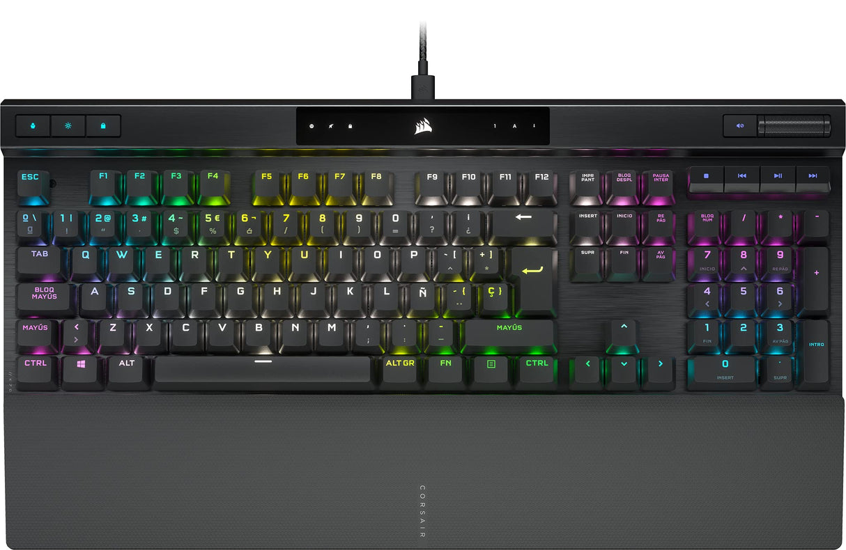 Corsair K70 PRO Teclado para Juegos con Cable Óptico-Mecánico RGB - Interruptores Lineales OPX - Teclados PBT Double-Shot - Compatible con iCUE - QWERTY ES - PC, Xbox - Negro