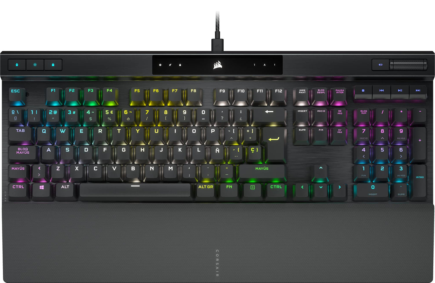 Corsair K70 PRO Teclado para Juegos con Cable Óptico-Mecánico RGB - Interruptores Lineales OPX - Teclados PBT Double-Shot - Compatible con iCUE - QWERTY ES - PC, Xbox - Negro
