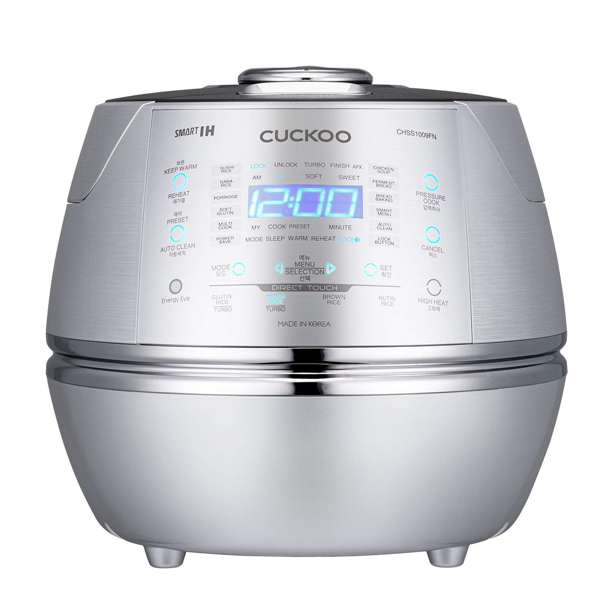 CUCKOO CRP-CHSS1009FN Arrocera a presión de vapor Rice Cooker 1,8 l 10 tazas | IH tecnología de calefacción por inducción | programable | arroz GABA | tecnología DSP | válvula de vapor de seguridad