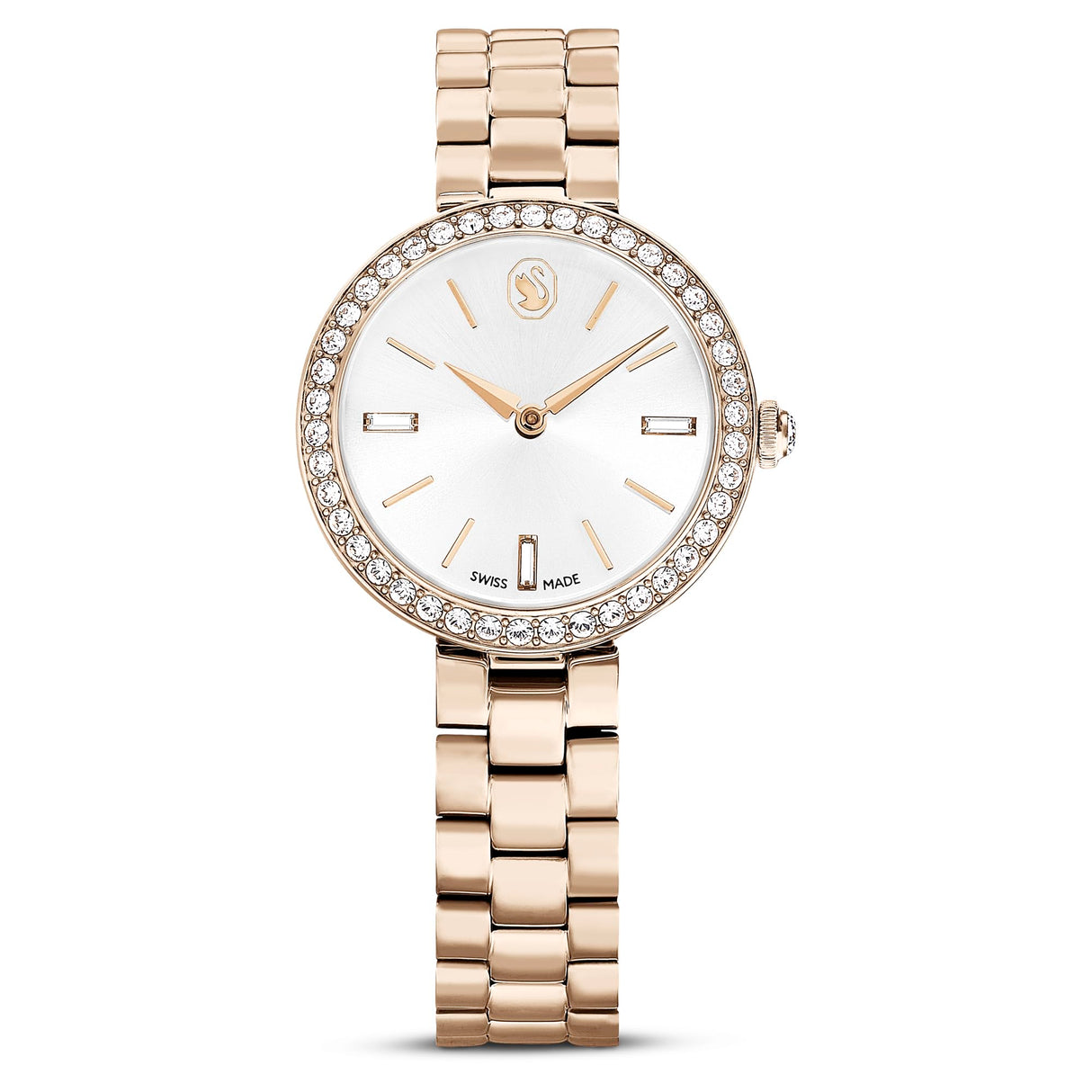 Swarovski Reloj Certa, Fabricado en Suiza, Brazalete de Metal, Tono Dorado, Acabado Tono Oro champán