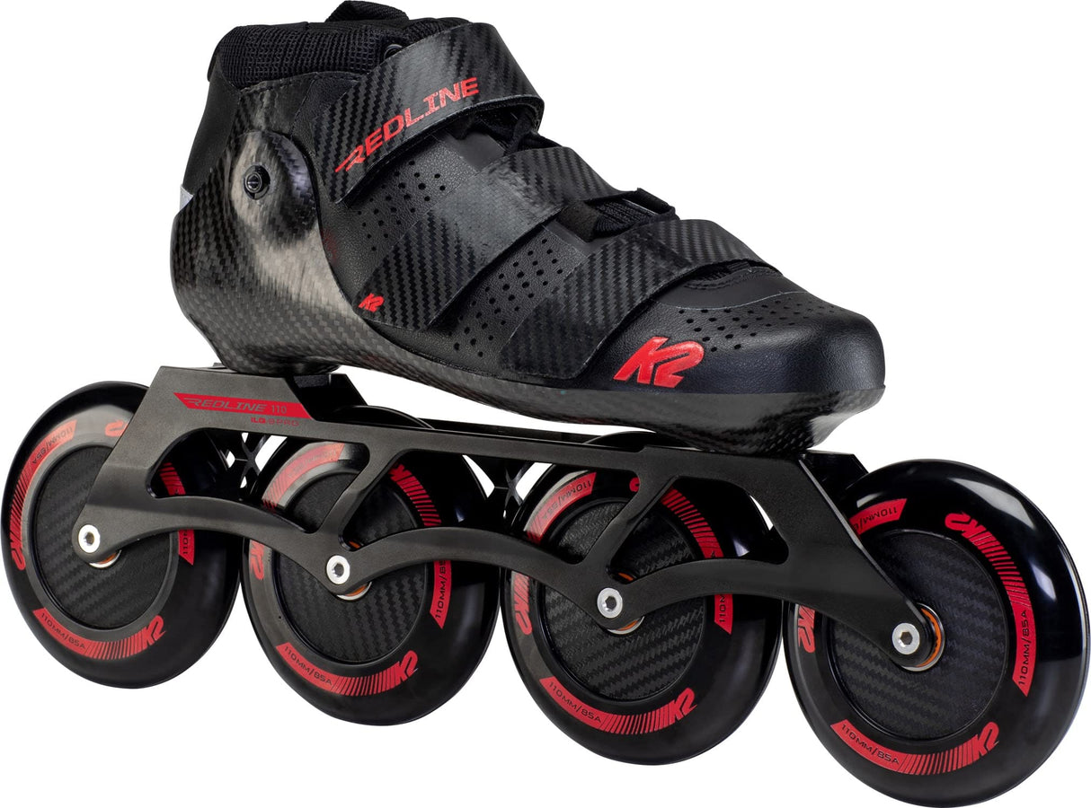 K2 Skates Redline 110 Patines, Unisex-Adult, Negro/Rojo, 47 EU