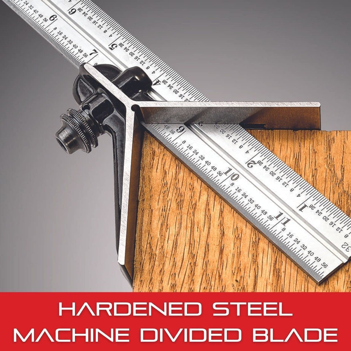 Starrett Juego de combinación C9-12-4R, con cabezales de hierro fundido, centrado, cabezales cuadrados y transportadores, acabado negro arrugado, hoja de cromo satinado, 30,48 cm, grado 4R