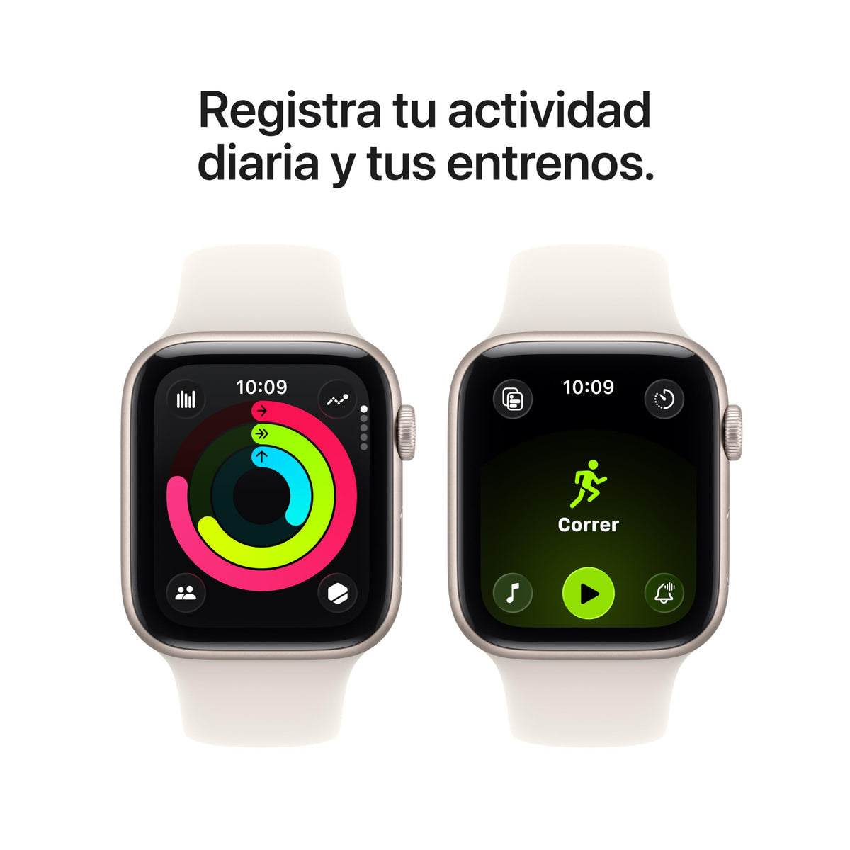 Apple Watch SE 3 GPS con Caja de Aluminio en Blanco Estrella de 44 mm y Correa Deportiva Blanco Estrella-Talla S/M.Monitores de entreno y sueño,Monitor de frecuencia Cardiaca, Pantalla Siempre Activa