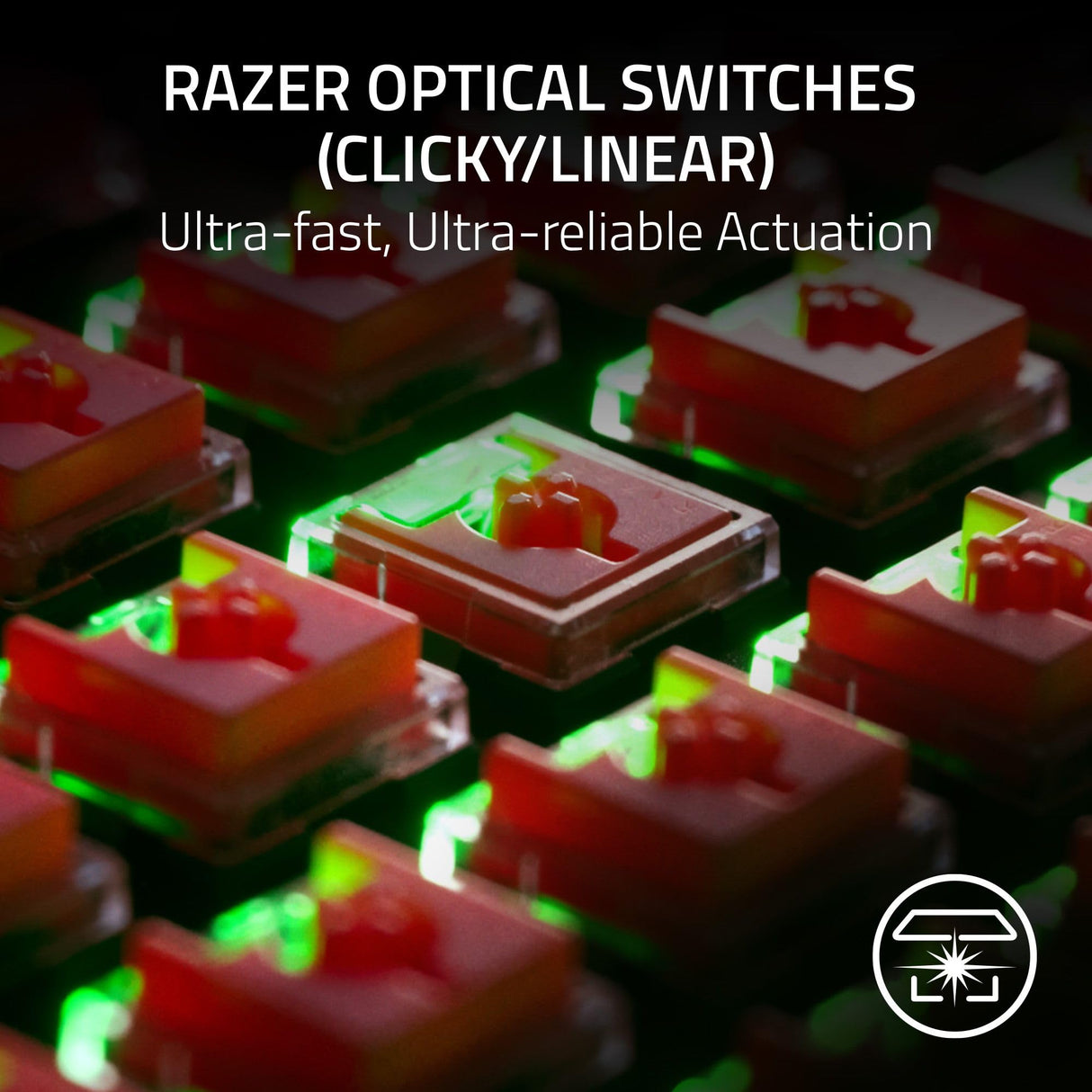 Razer DeathStalker V2 Pro (Interruptor Rojo) - Teclado Óptico Inalámbrico para Juegos de Bajo Perfil (Interruptores Ópticos Lineales, HyperSpeed Inalámbrico, Bluetooth 5.0) Diseño US, Negro