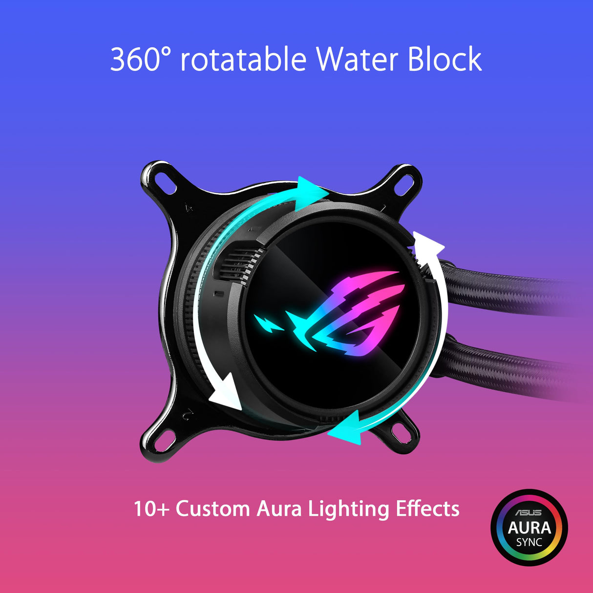 ROG Strix LC III 360 - Refrigerador líquido AiO con Bloque de Agua Giratorio 360°, Bomba Gen7 v2 de Asetek, Ventiladores ROG de Primera Calidad y más de 10 Efectos de iluminación Aura Personalizados