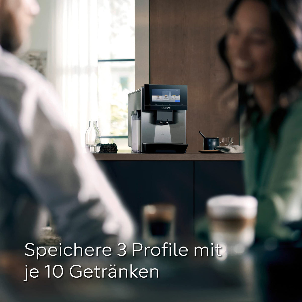 Siemens cafetera automática EQ900 TQ905D03, pantalla táctil, modo barista, reducción de ruido, 10 perfiles, trituradora premium, limpieza de vapor, 1500 W, acero inoxidable