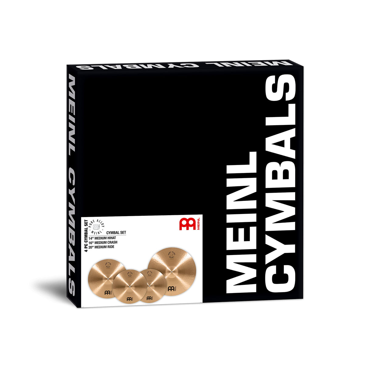 Meinl Cymbals Pure Alloy Cymbal Set - Juego de Platillos de Batería con 14 Hihats, 16 Crash e 20 Ride (35,56-50,80cm) Aleación pura de Bronce, Acabado Tradicional (PA141620)