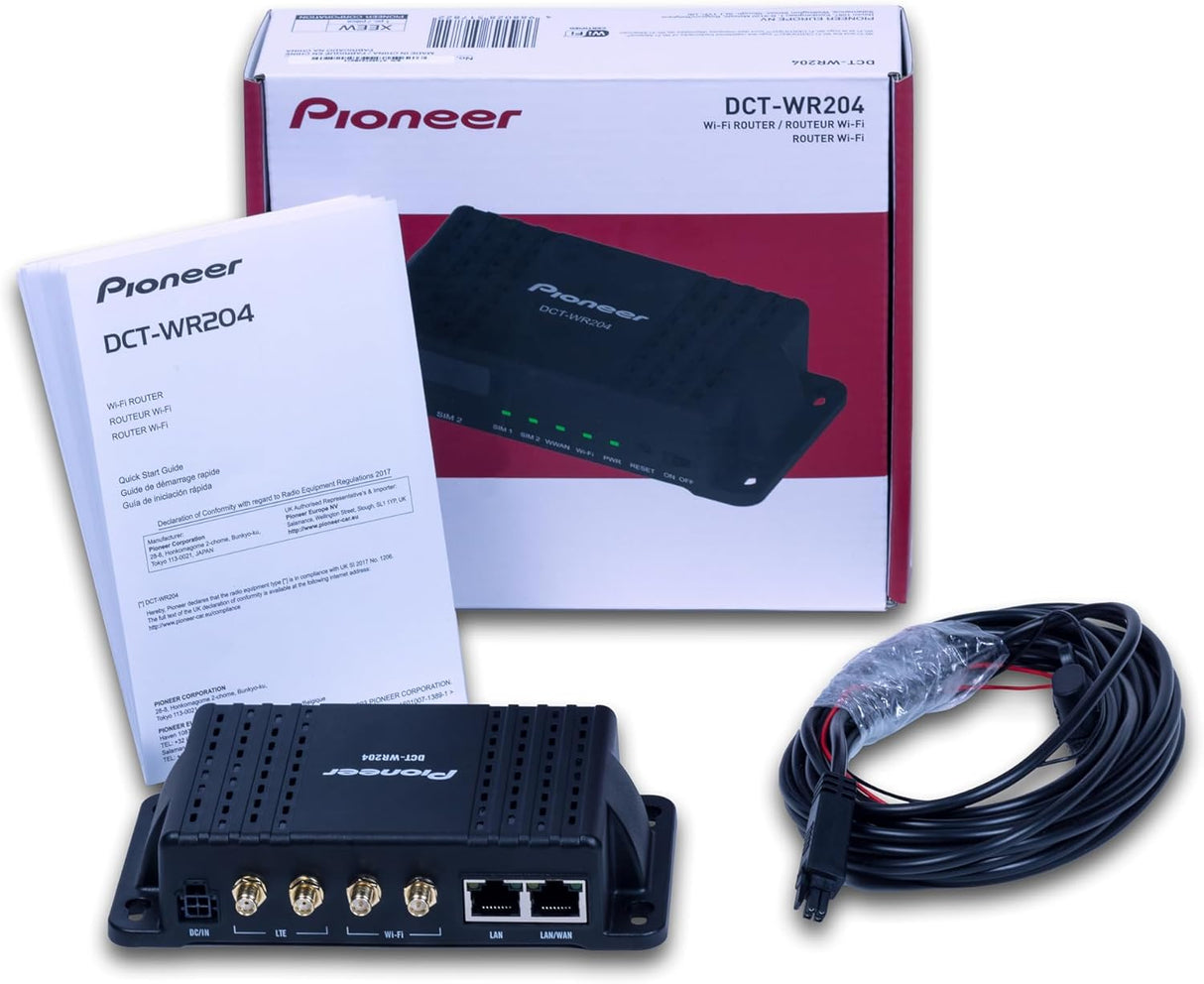 Pioneer DCT-WR204-SH RV WiFi Router with External Wi-Fi Antenna, Amplifier Function, 2 LAN Ports, 2 SIM Slots, Smart Phone, Timer Function