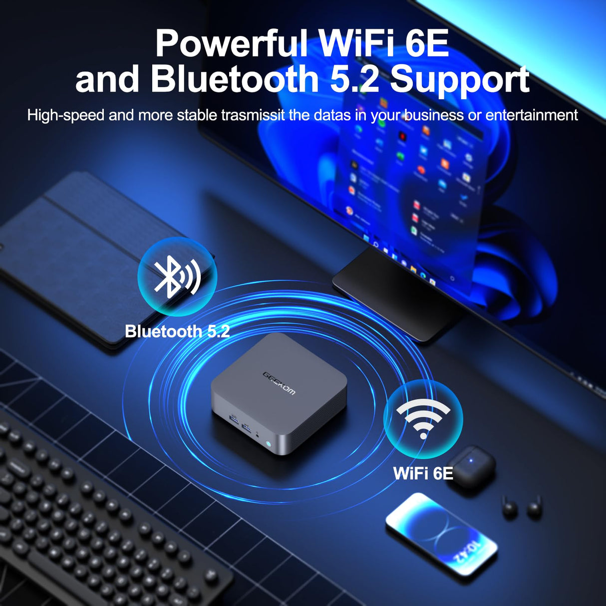 GEEKOM GT13 Pro Mini PC, 13ª generación i9-13900H (14 núcleos, 20 Hilos, hasta 5,4 GHz) 32 GB DDR4 2TB M.2 PCIe SSD Mini Ordenador de sobremesa Windows 11 Pro, Wi-Fi 6E | 8K Iris Xe Graphics | USB4*2