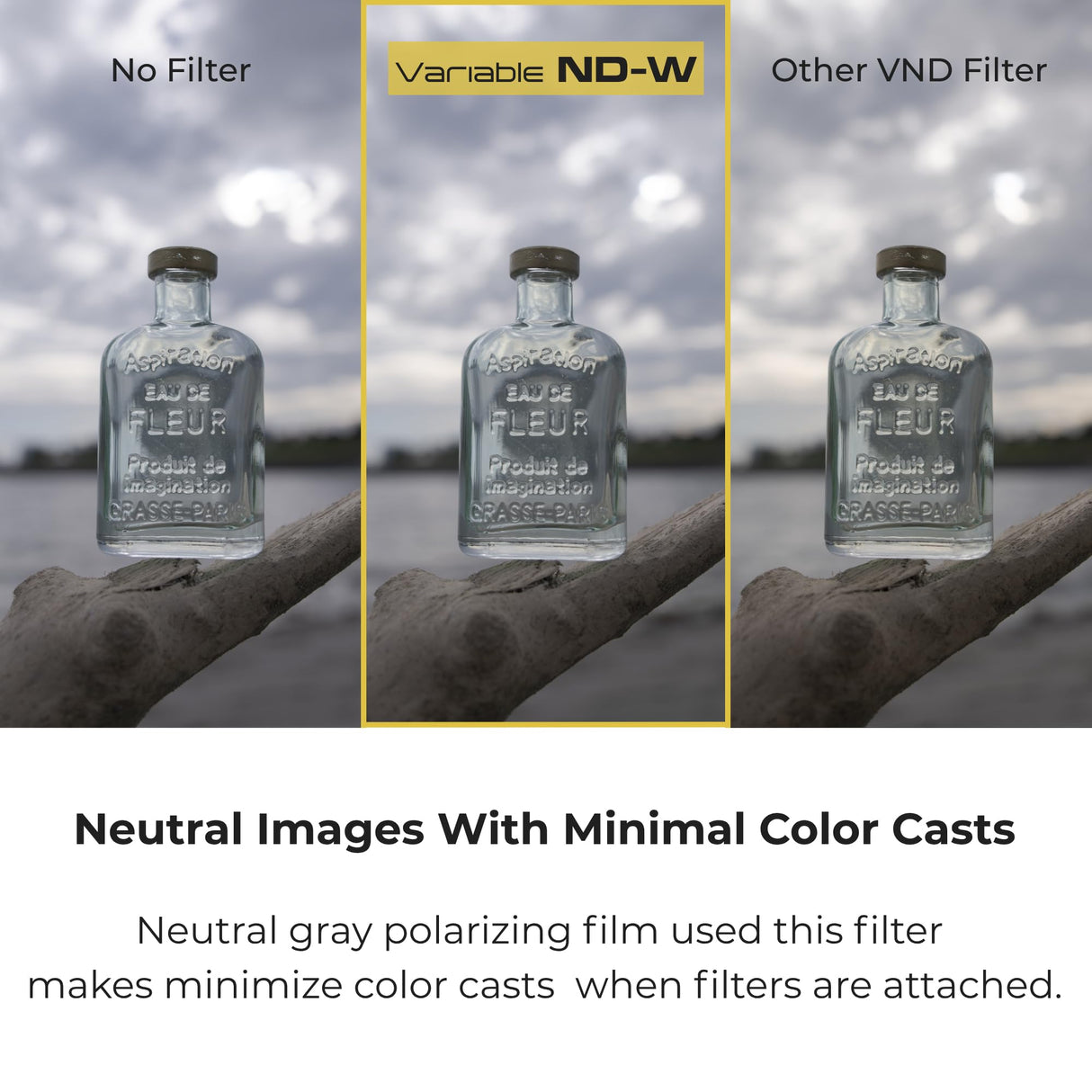 Kenko Filtro ND Variable ND-W φ82 mm, ND2.5-ND128, para Lentes Gran Angular, sin patrón en Forma de X, Alta reproducibilidad del Color, con Perilla de Ajuste, Fabricado en Japón, 377161